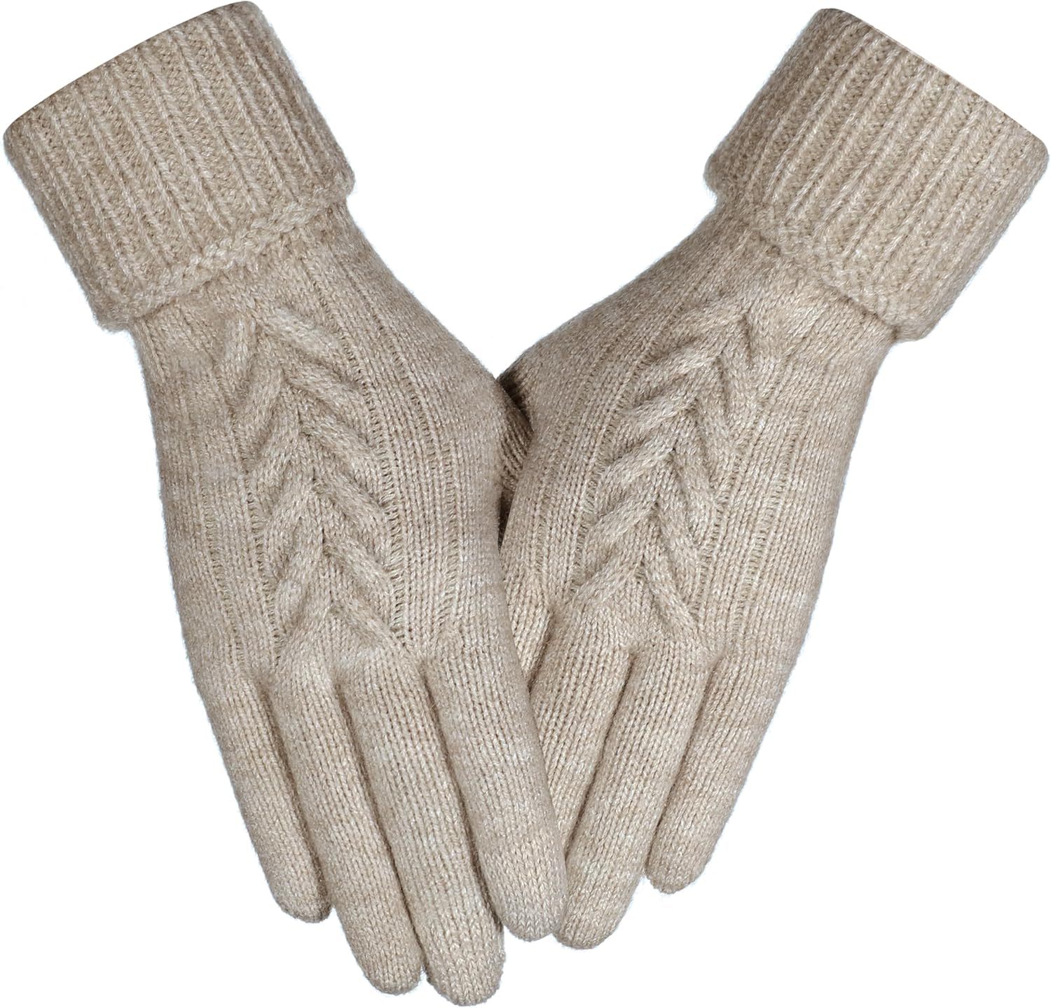 Achiou Women Winter Gloves, Touch Screen Gloves, Elastic Soft Warm Knit Lined Gl...