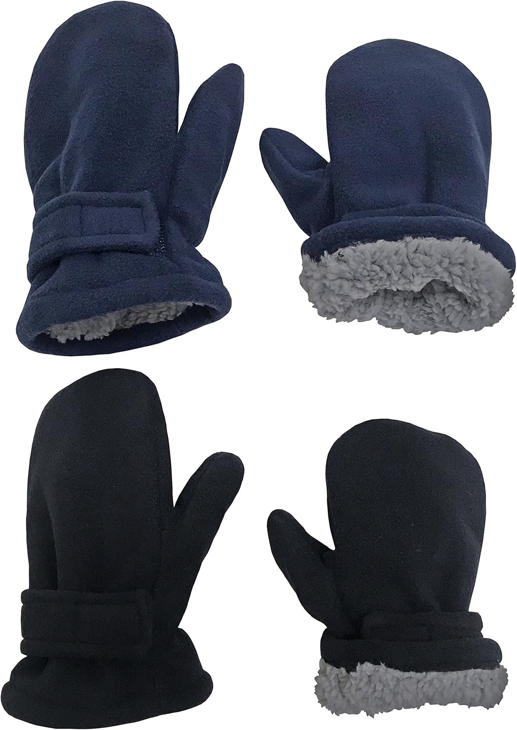 N'Ice Caps Baby Toddler Mittens Kids 2 Pairs Fleece Gloves Winter Warm Sherpa Li...