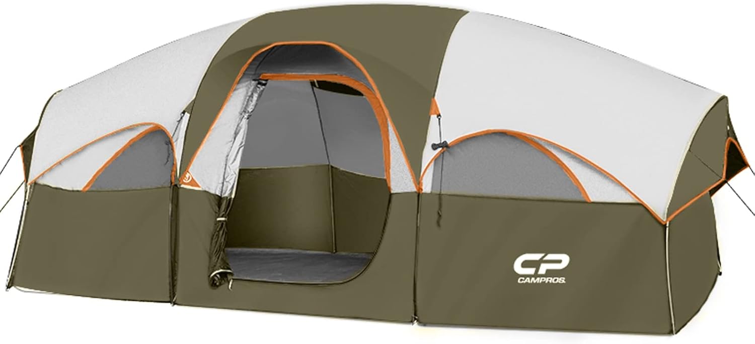 CAMPROS CP Tent 8 Person Camping Tents, Weather Resistant Family Tent, 5 Large M...