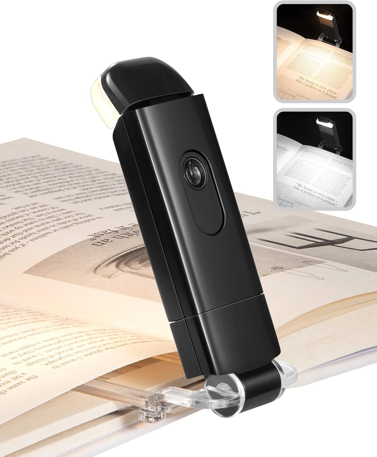 DEWENWILS Book Reading Light, Amber and Warm White Clip on LED with USB Recharge...