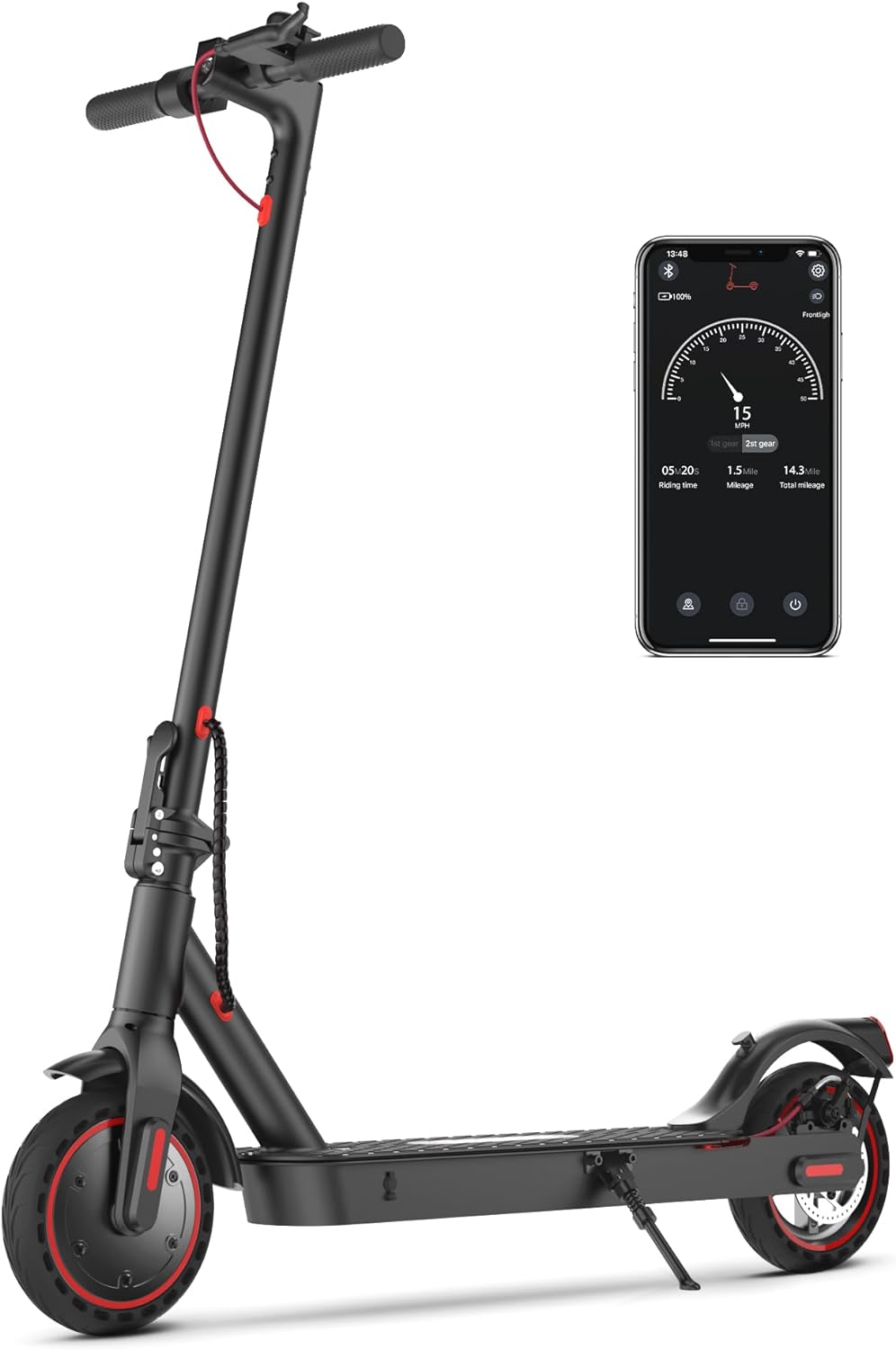 iScooter Electric Scooter, 25/22/18 Miles Range, 25/19/15.6 MPH Top Speed, 800W/...