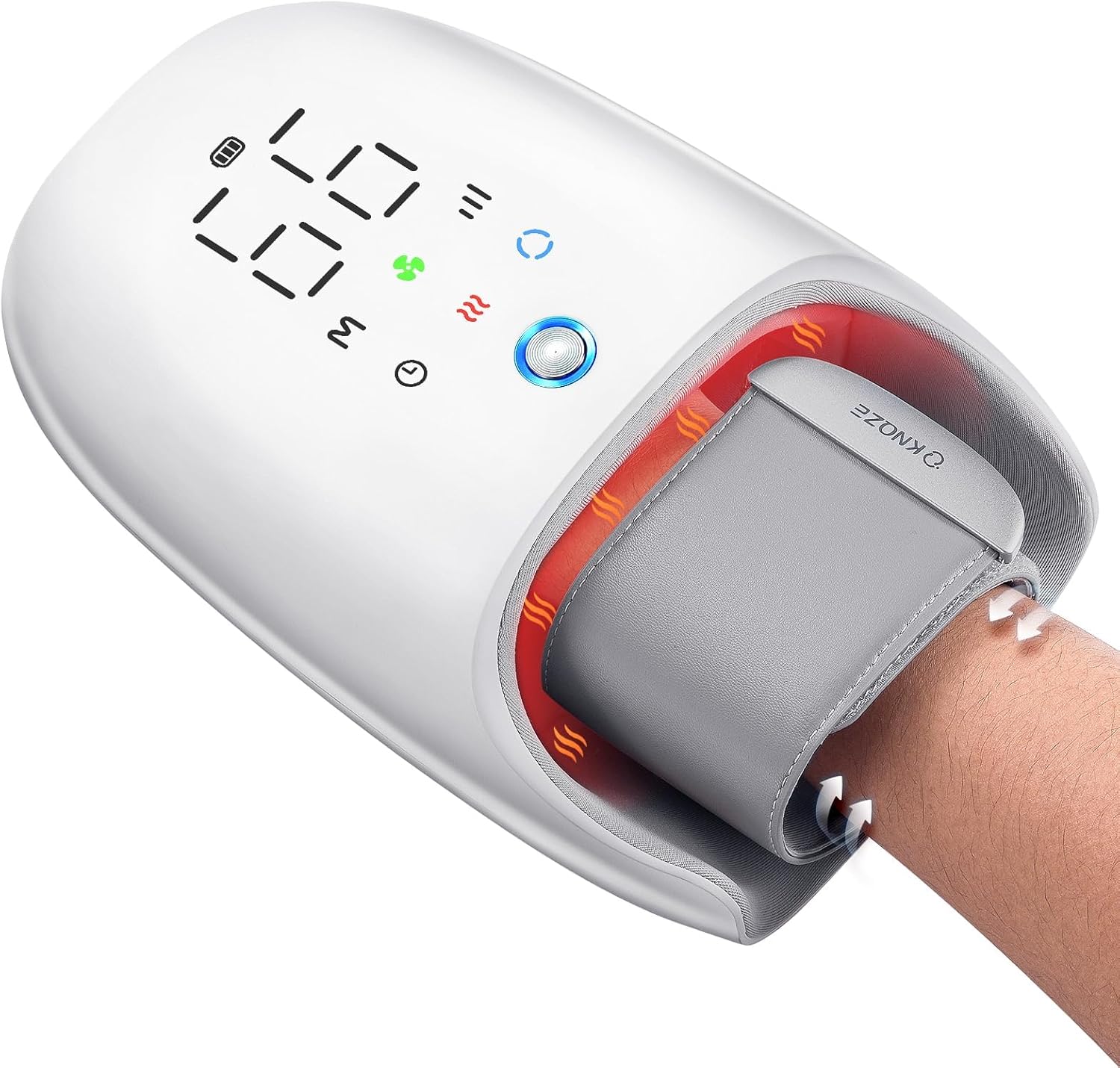 Touchscreen Hand Massager with Heat and Compression, Roller Kneading Massage, Fa...