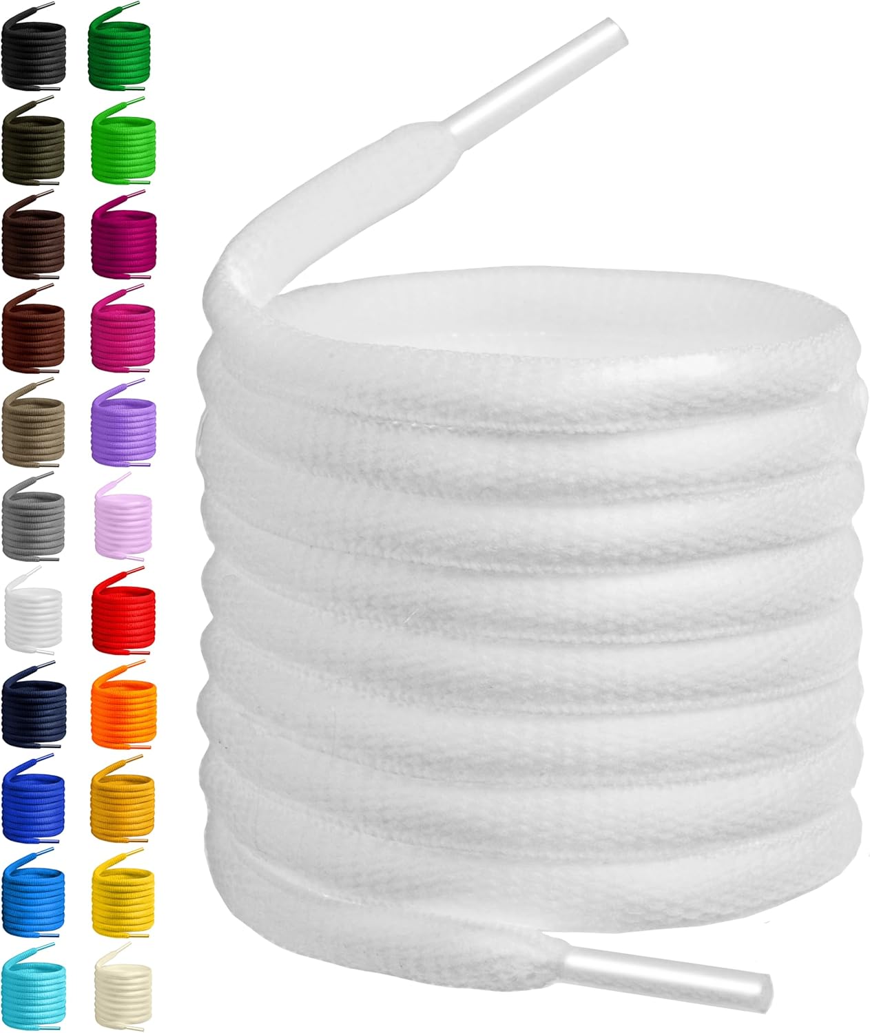 BIRCH's Oval Shoelaces 27 Colors Half Round 1/4" Shoe Laces 4 Different Lengths...