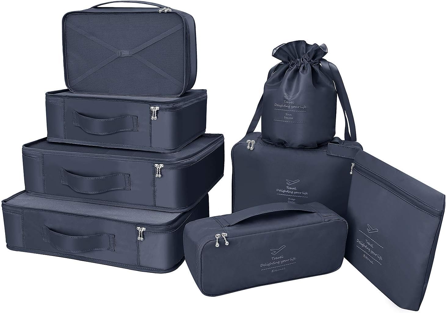 BETLLEMORY Packing Cubes 8 Sets Travel Luggage Organizers with Waterproof Shoe S...