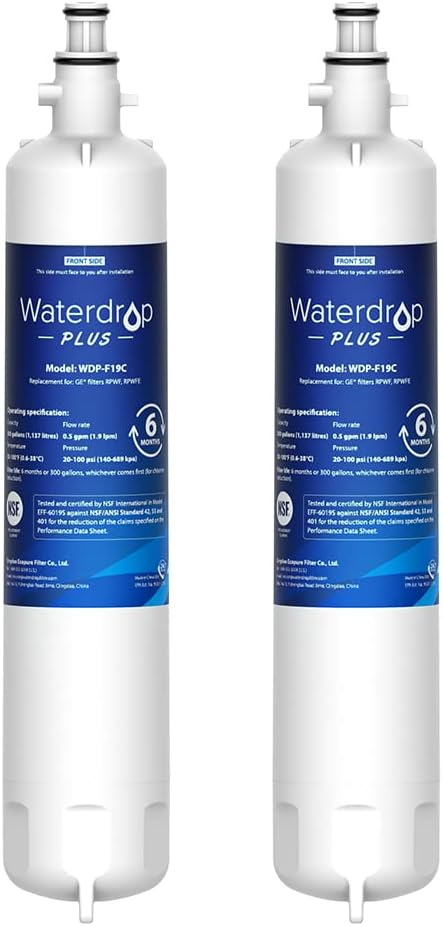 Waterdrop Plus WDP-F19C Replacement for GE® RPWFE®, RPWF (with CHIP) NSF 401 Ref...