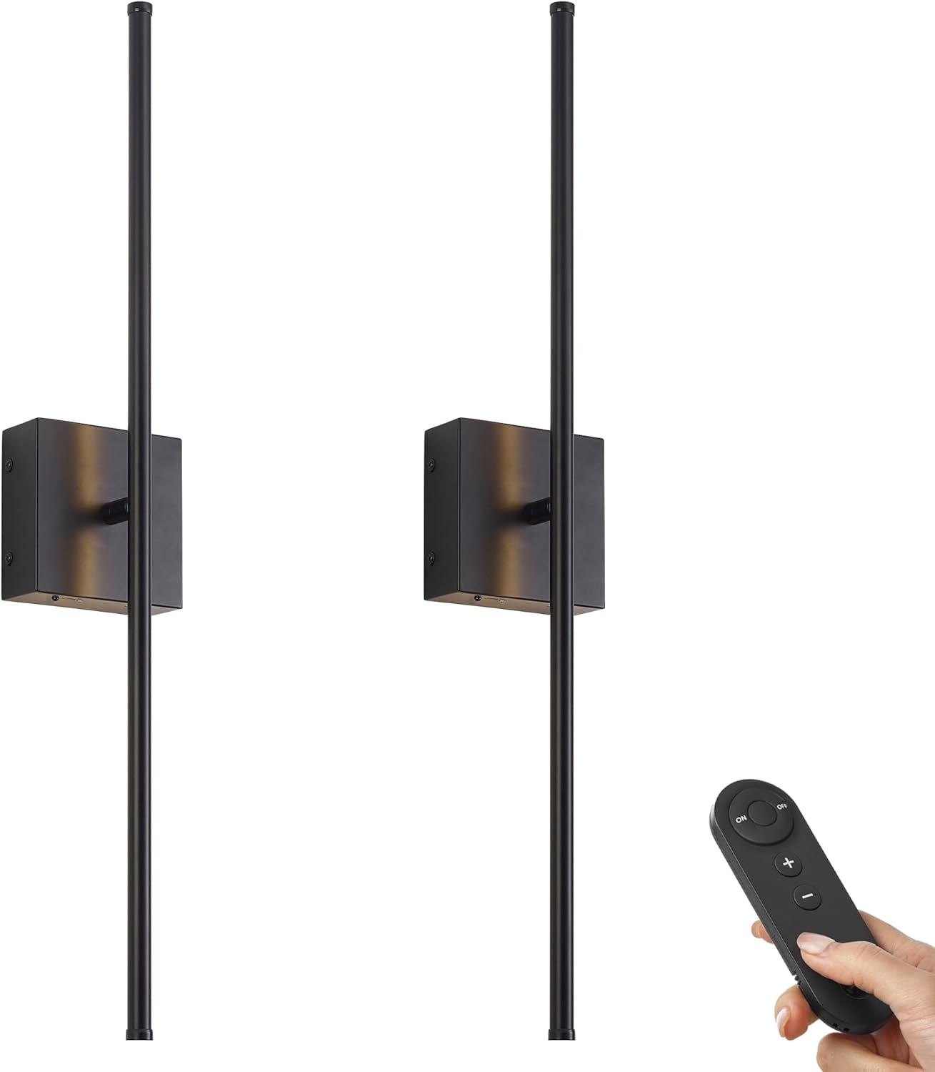 Battery Operated Wall Sconces with Remote Control, Dimmable Wall Sconces Set of...