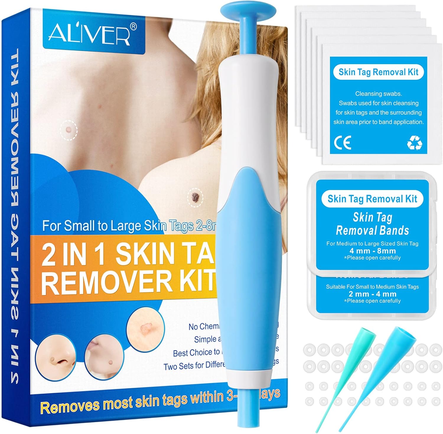 Skin Tag Removal-2 in 1 Skin Tag Remover,Skin Tag Removal Kit,Tags Fall Off Remo...