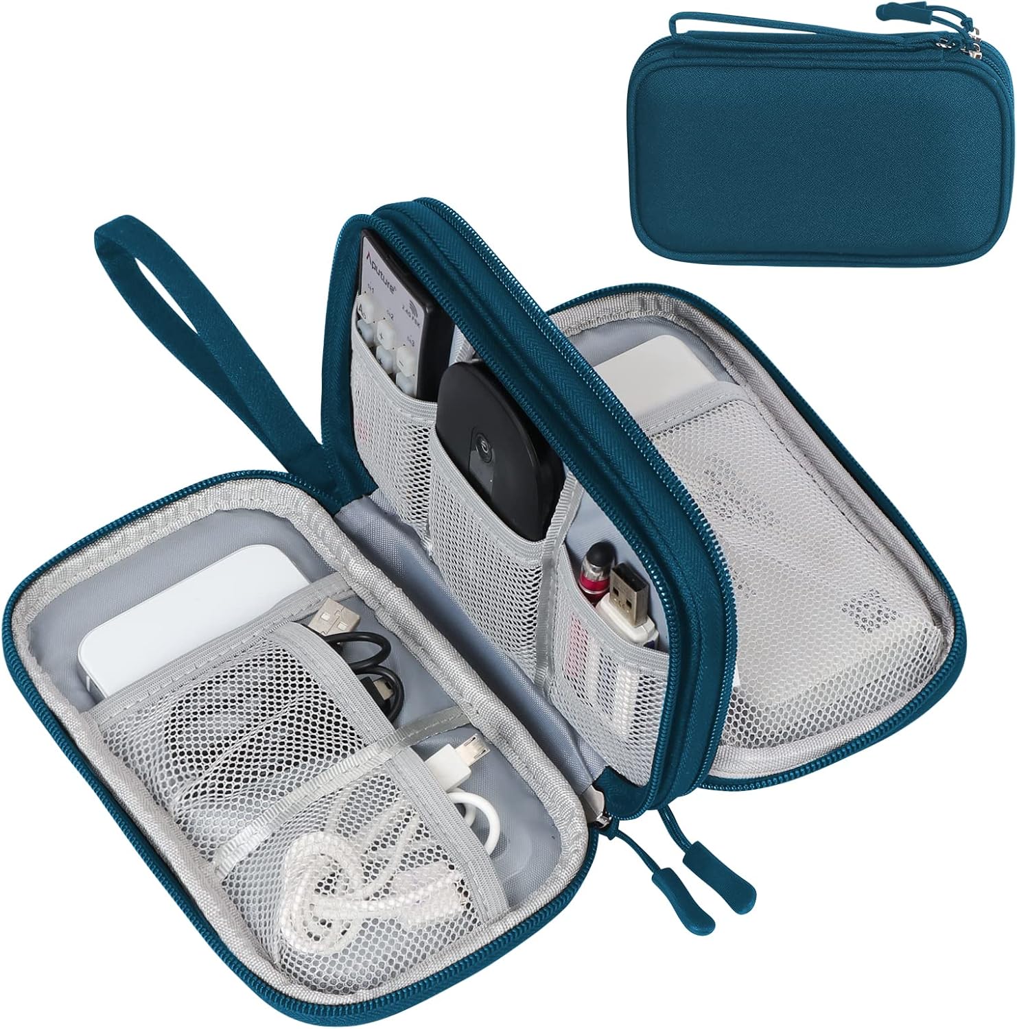 FYY Travel Cable Organiser Bag, Double-Layer Electronics Accessories Organiser B...