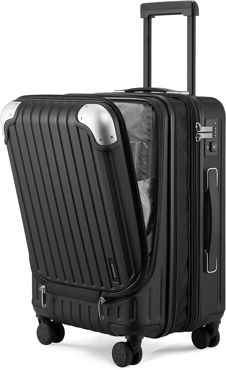 LEVEL8 Grace Hardside Carry On Luggage with Front Compartment, 20 Inch Expandabl...