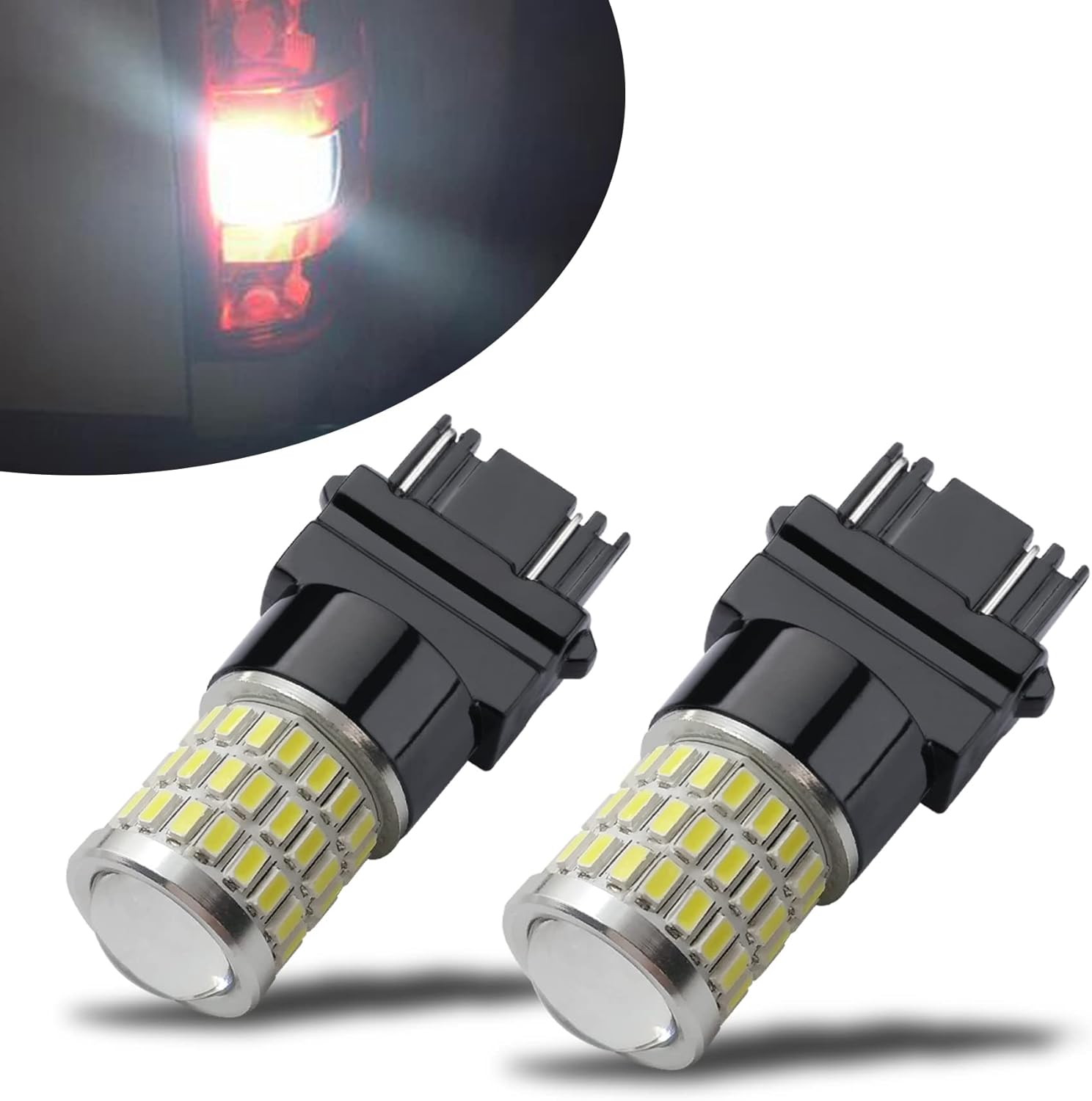 iBrightstar 9-30V Super Bright Low Power 3157 4157 3057 3156 LED Bulbs with Proj...