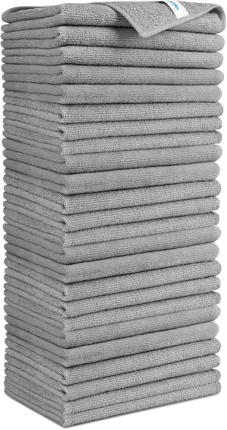 AIDEA Microfibre Cleaning Cloths, Pack of 24, Microfibre Cloths, Tea Towels, Cle...