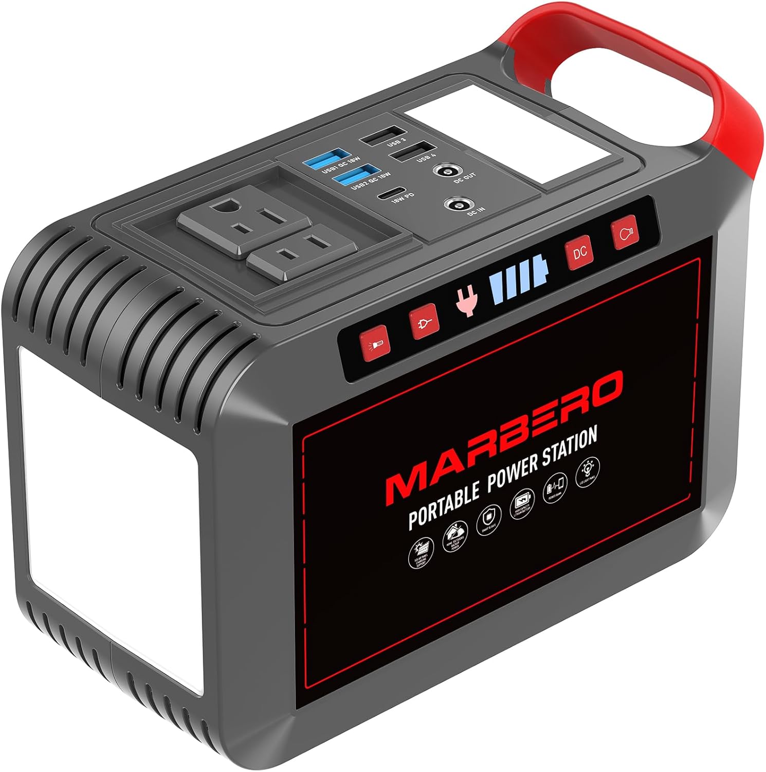 Portable Power Station 300W MARBERO 237Wh Camping Solar Generator Backup Lithium...