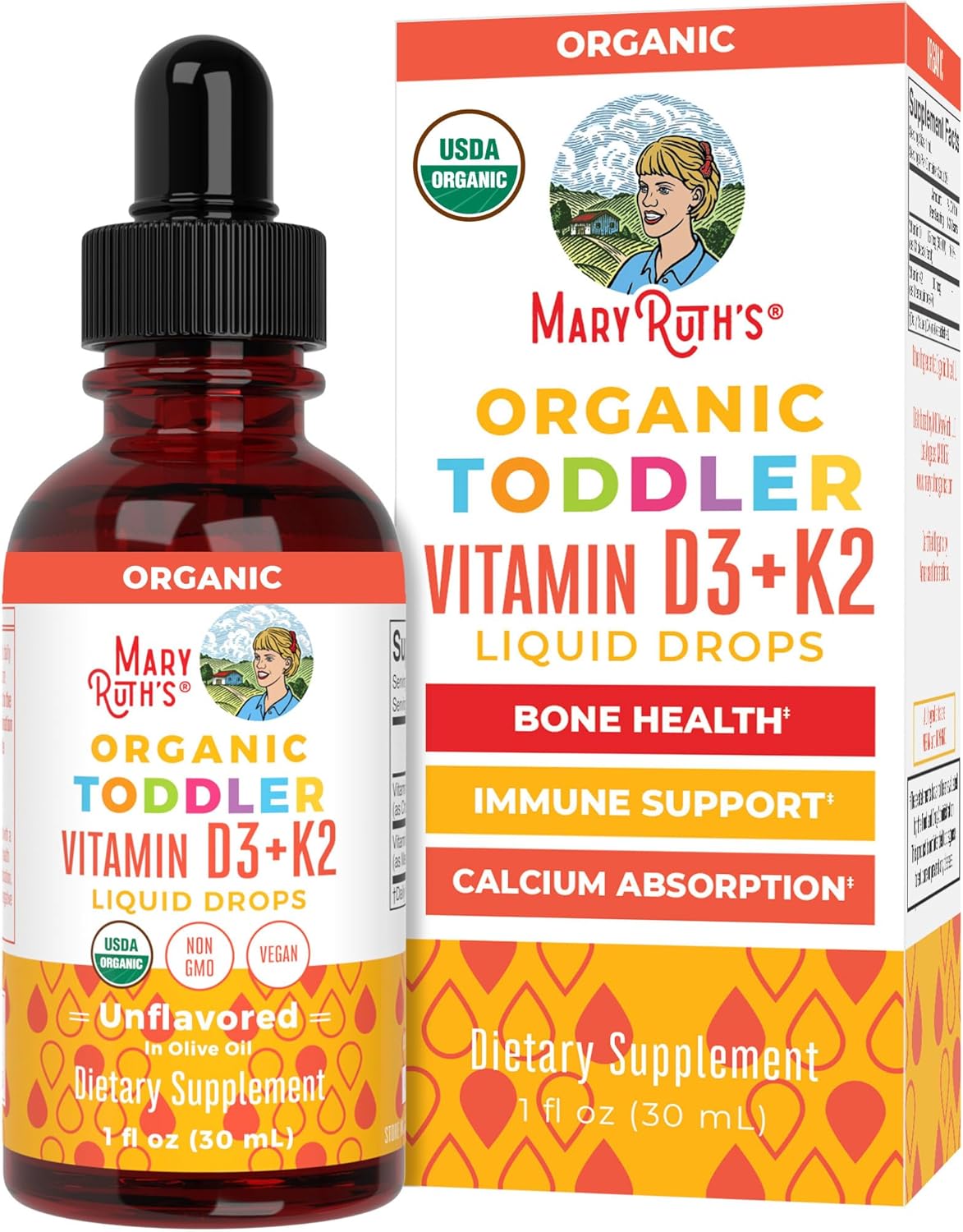 MaryRuth Organics Vitamin D3 | Vitamin K2 | Vitamin D3 K2 Drops | K2 D3 Vitamin...