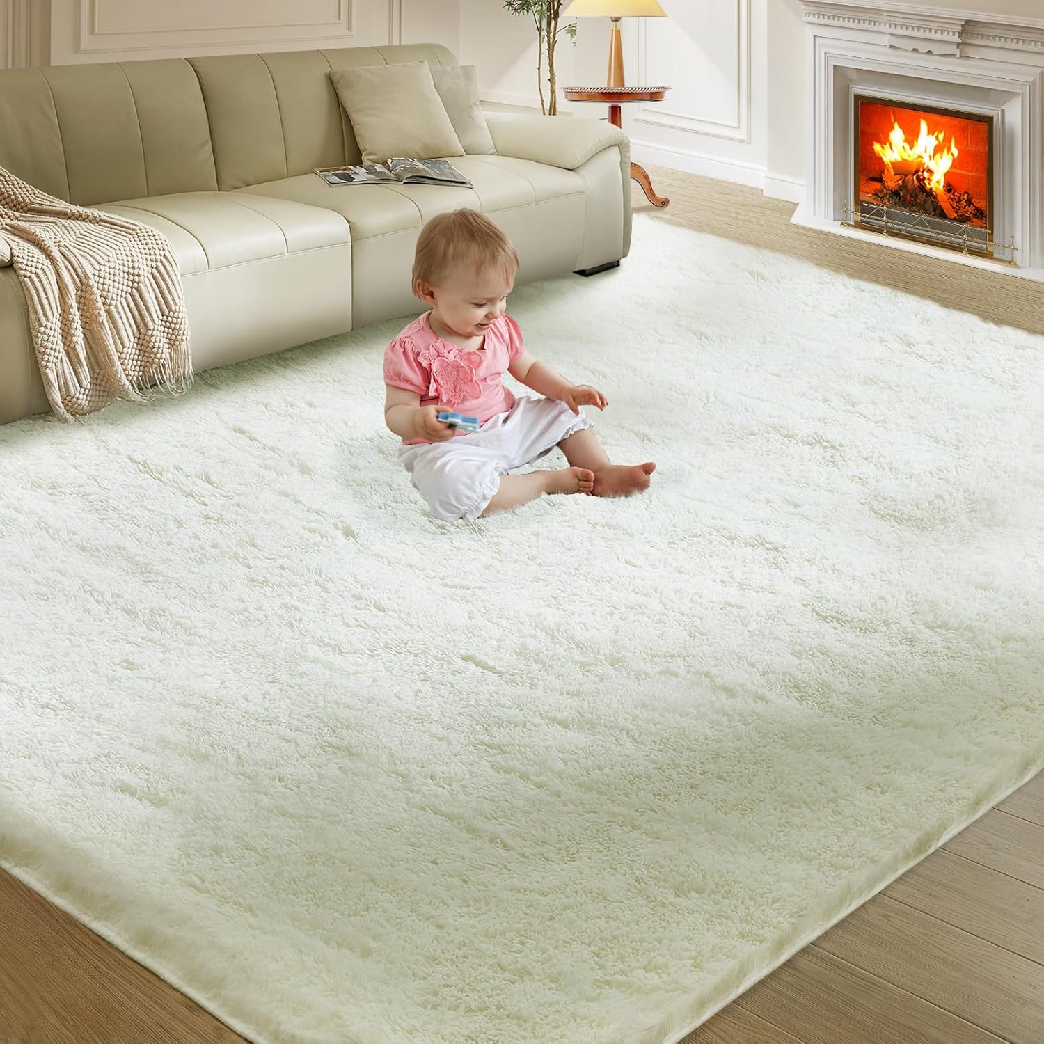 Ultra Soft Rug for Living Room, 8X10 Fluffy Shag Area Rug for Bedroom, Modern Sh...