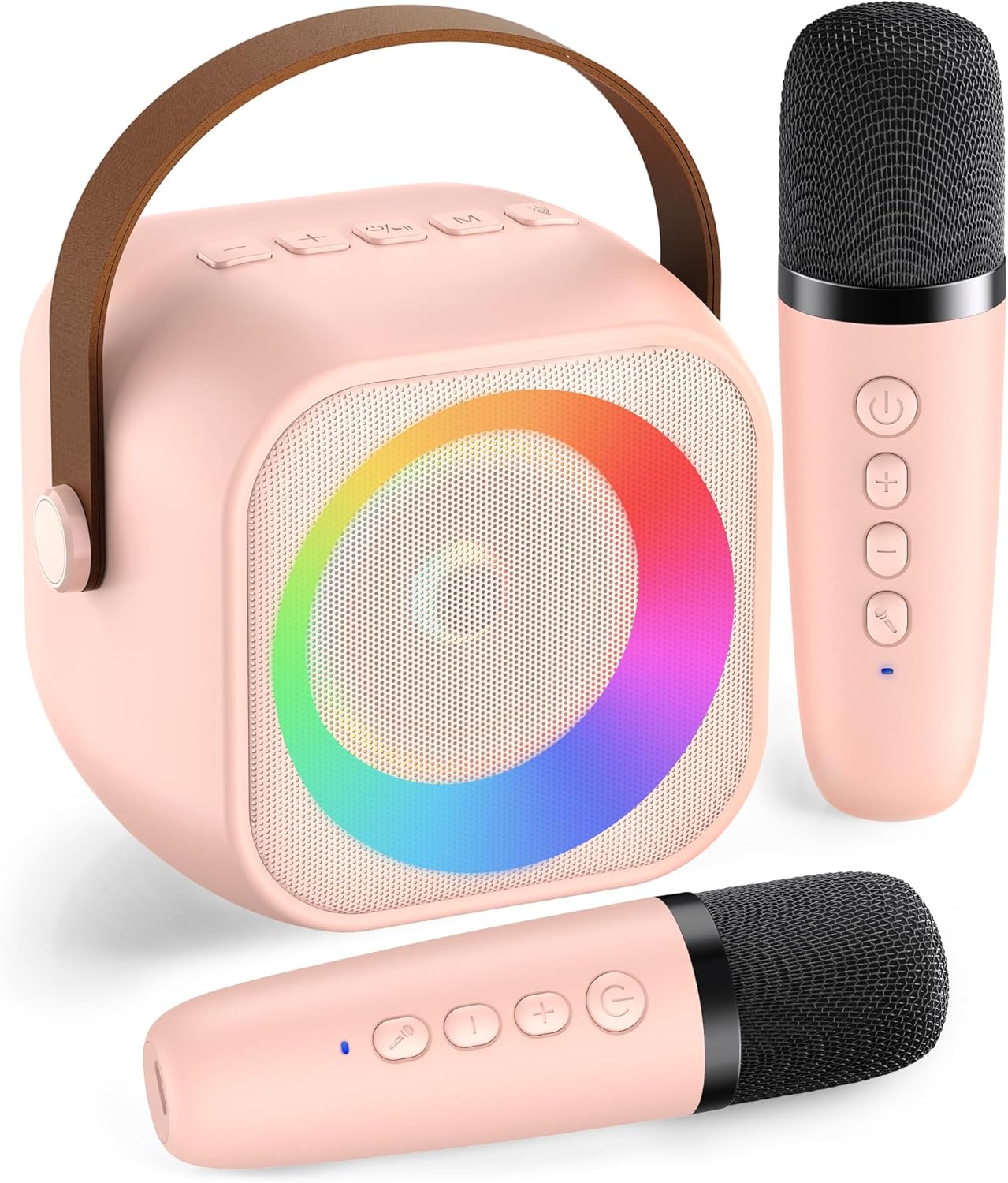 Karaoke Machine for Kids Adults, Mini Portable Bluetooth Karaoke Speaker with 2...