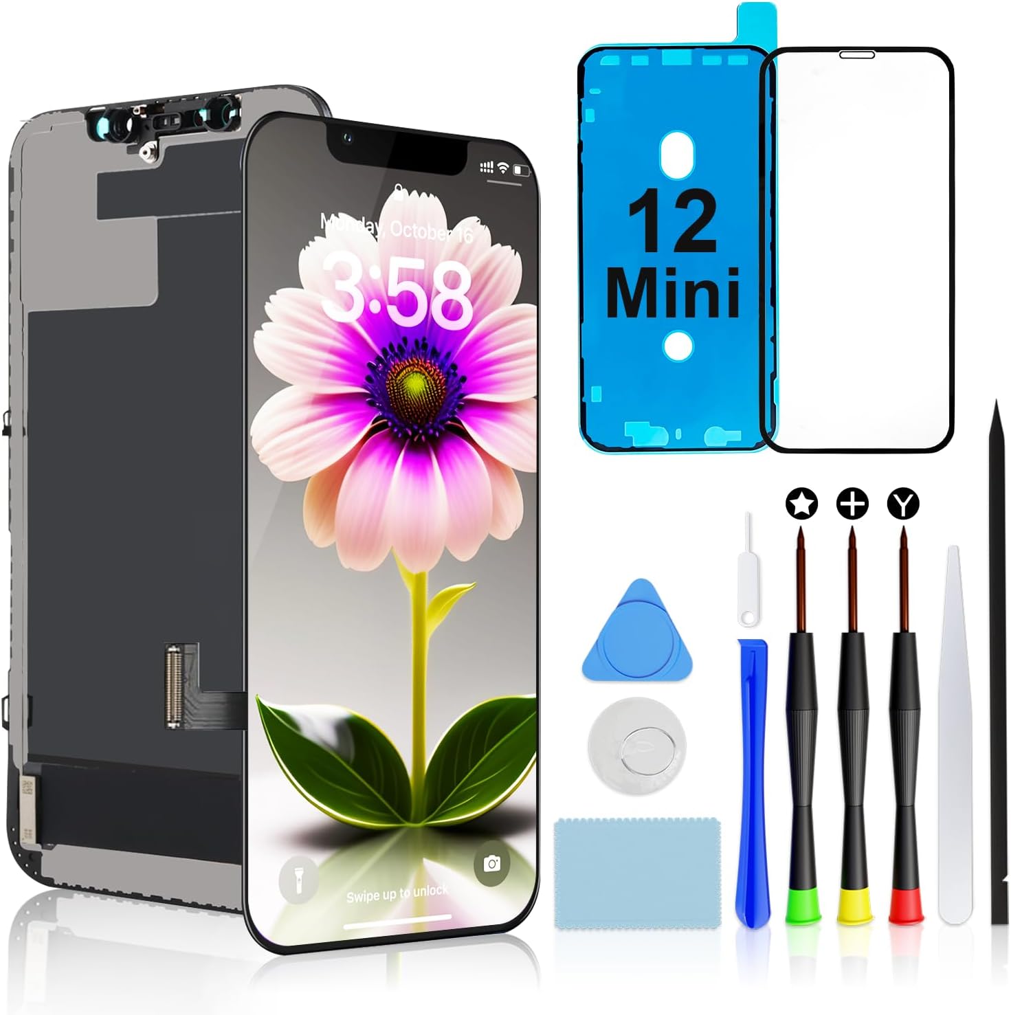 Brinonac for iPhone 12 Mini Screen Replacement Kit, 5.4" Full HD Retina LCD Disp...