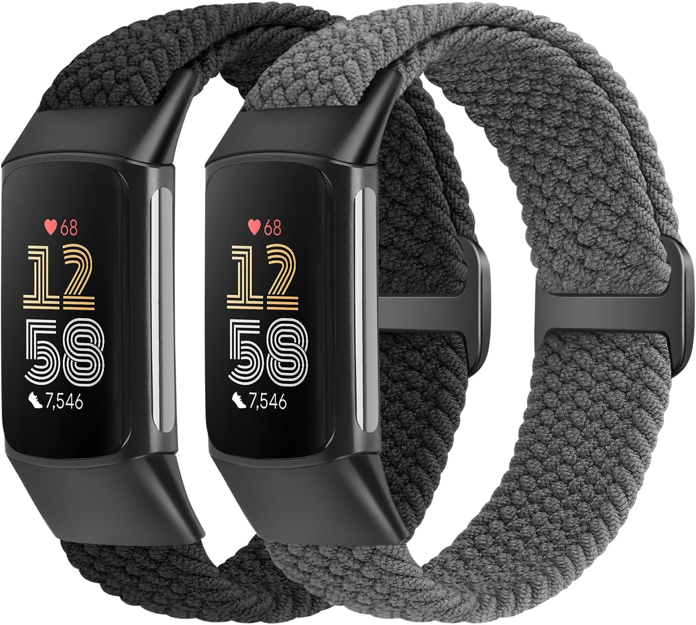 SHIJZWD Elastic Braided Straps Compatible with Fitbit Charge 5/Fitbit Charge 6,...