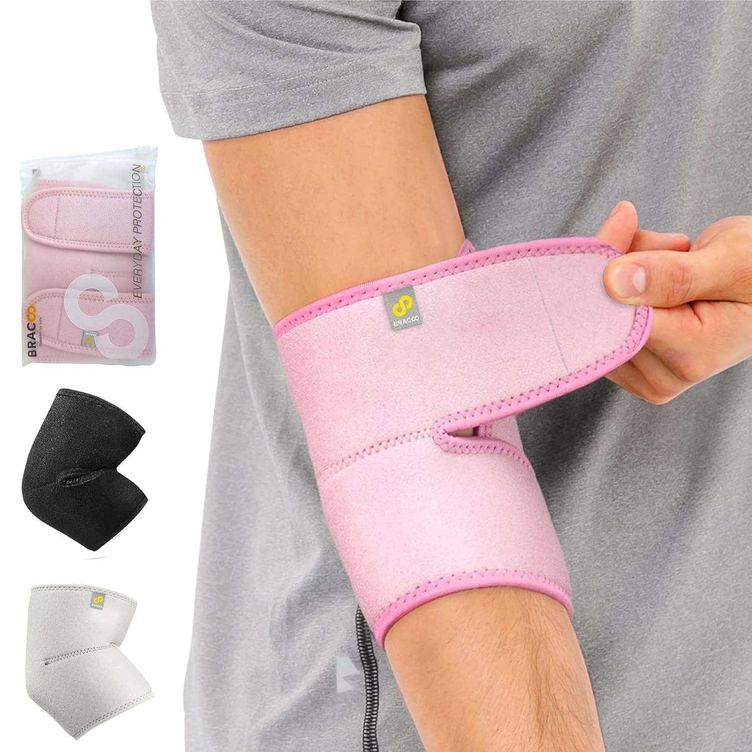 BRACOO Elbow Support Brace, Men Women, Adjustable...