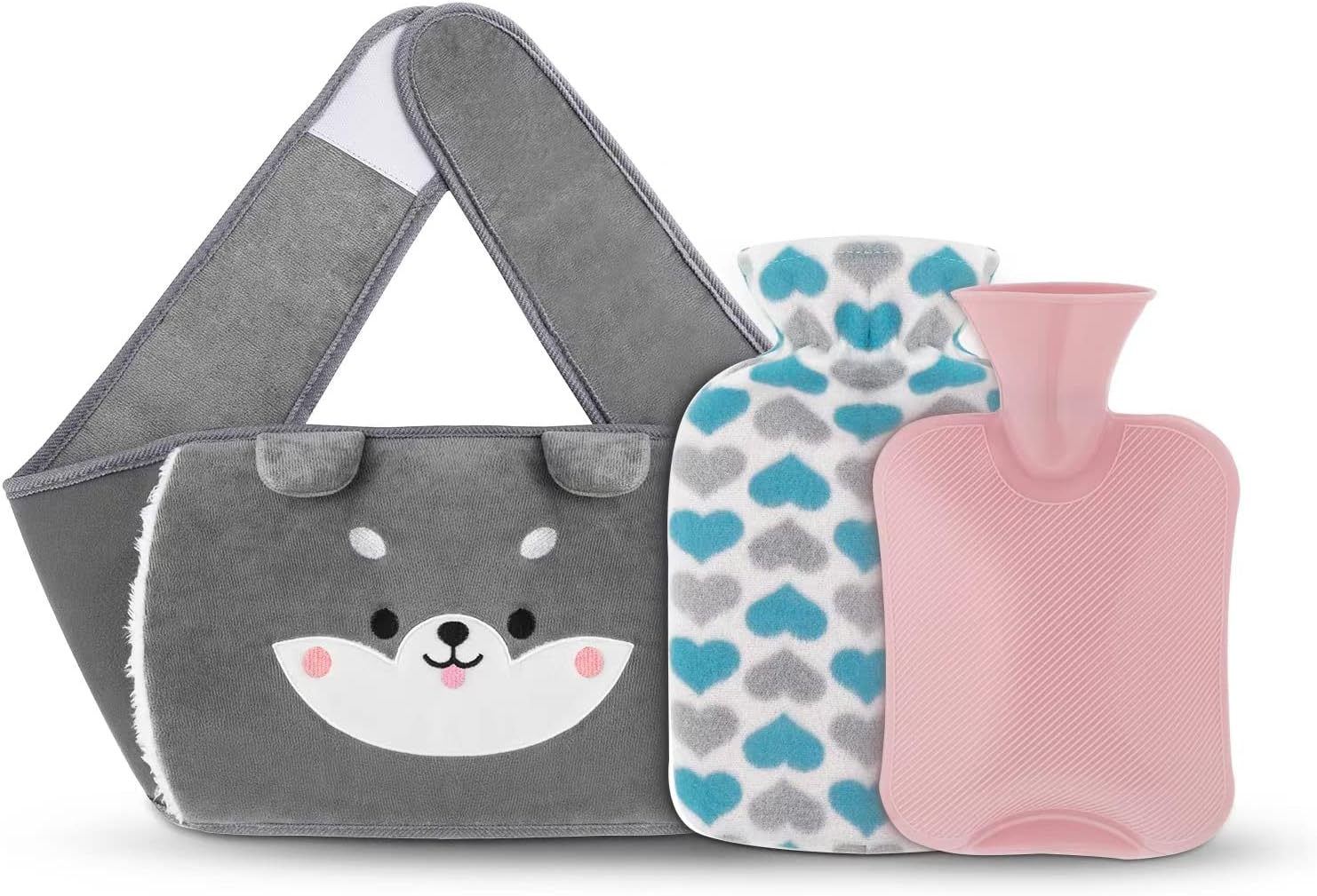 Yungden Hot Water Bottle with Waist Cover, 120cm Cute Animal Wrap Around Warm Wa...