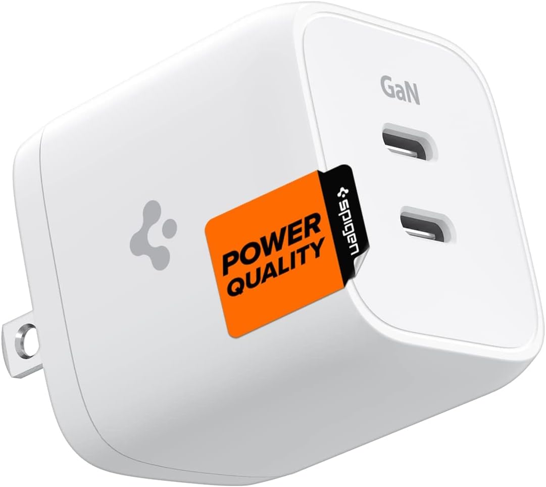 Spigen GaN 452 Total 45W 2 Ports GaN III Tech Dual USB C Wall Charger PD 3.0 Cha...