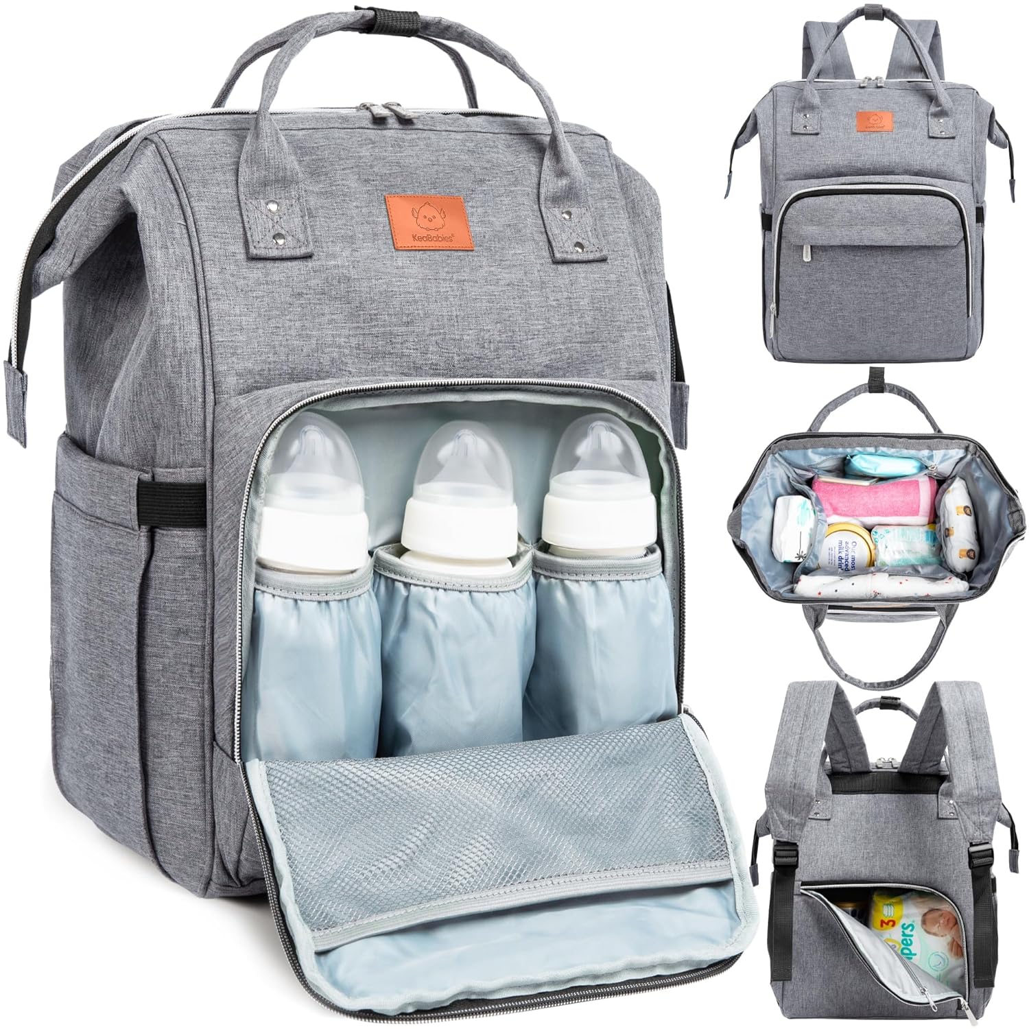KeaBabies Baby Diaper Bag Backpack - Baby Bag for Boys, Girls, Waterproof Multi...