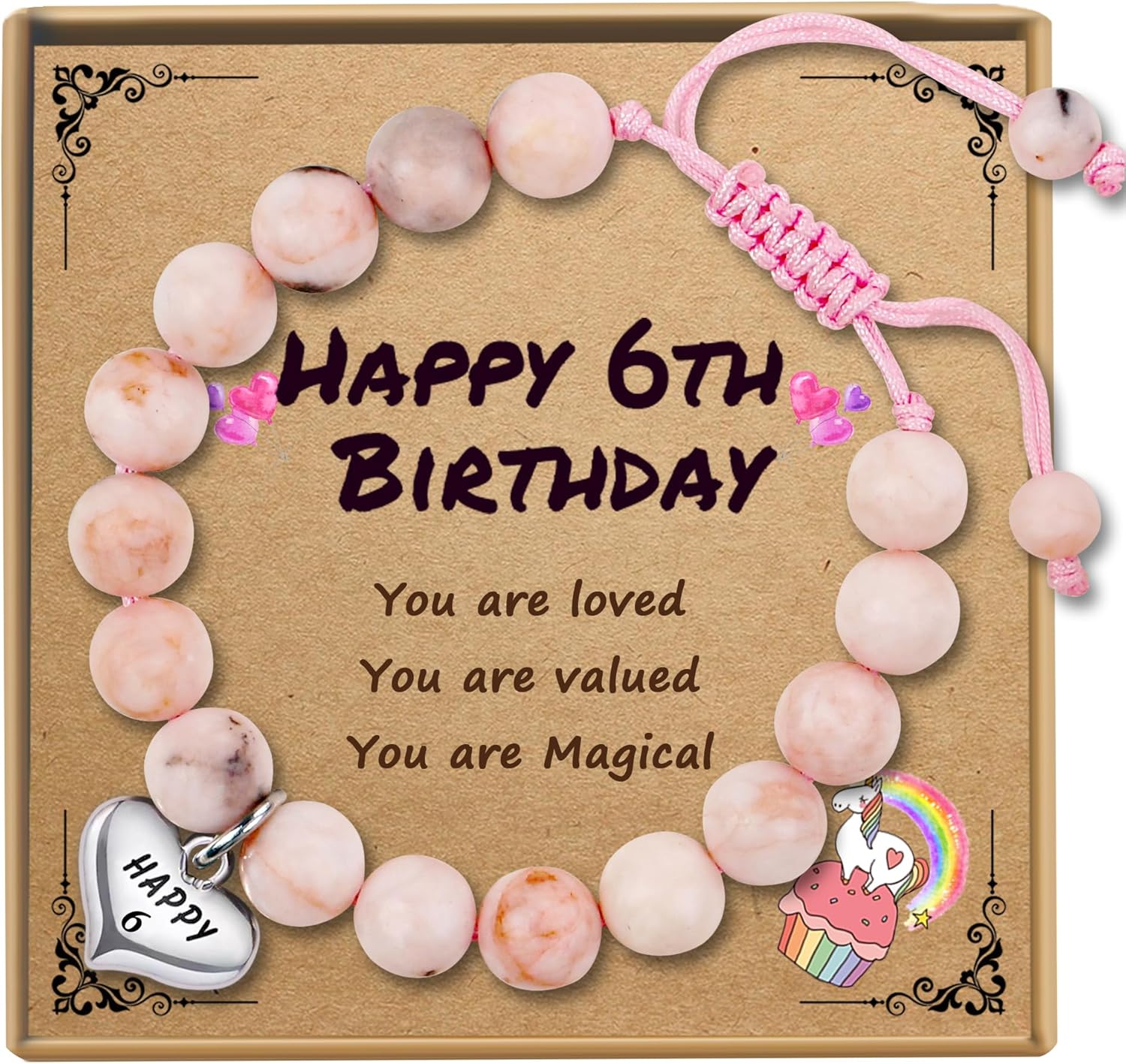 SERENEY Birthday Gifts for Girls Women, Beaded Bracelets as 1 4 6 7 8 10 30 50 6...