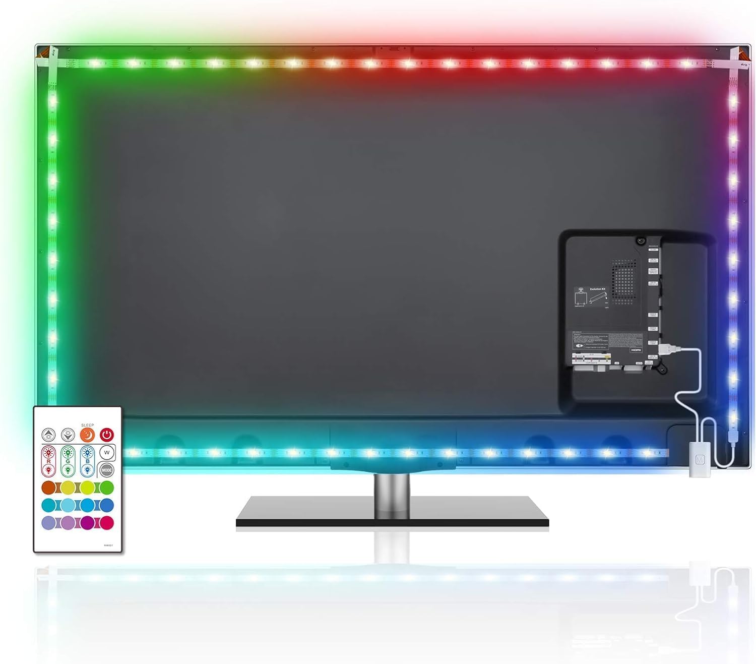 MYPLUS LED TV Backlight, LED Strip Light for 60-70" TV, 22 Scene Mode, Multi Dyn...