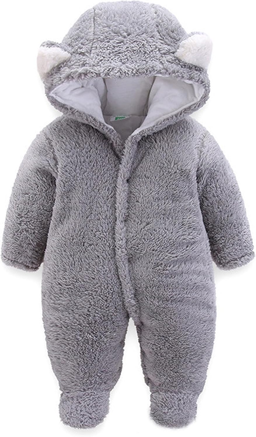 Voopptaw Warm Baby Winter Jumpsuit Fleece Romper Suits Cute Thick Bear Snowsuit...