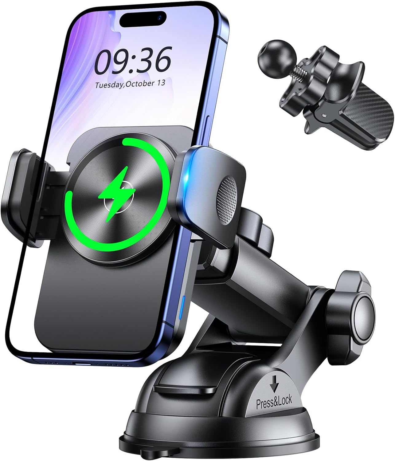 Mohard for MagSafe Car Charger, [15W Fast Charging] Magnetic Car Phone Holder Wi...