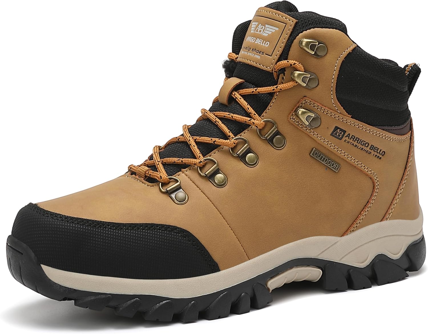 ARRIGO BELLO Mens Snow Boots Winter Warm Ankle Booties Fully Fur Lined Anti-Slip...