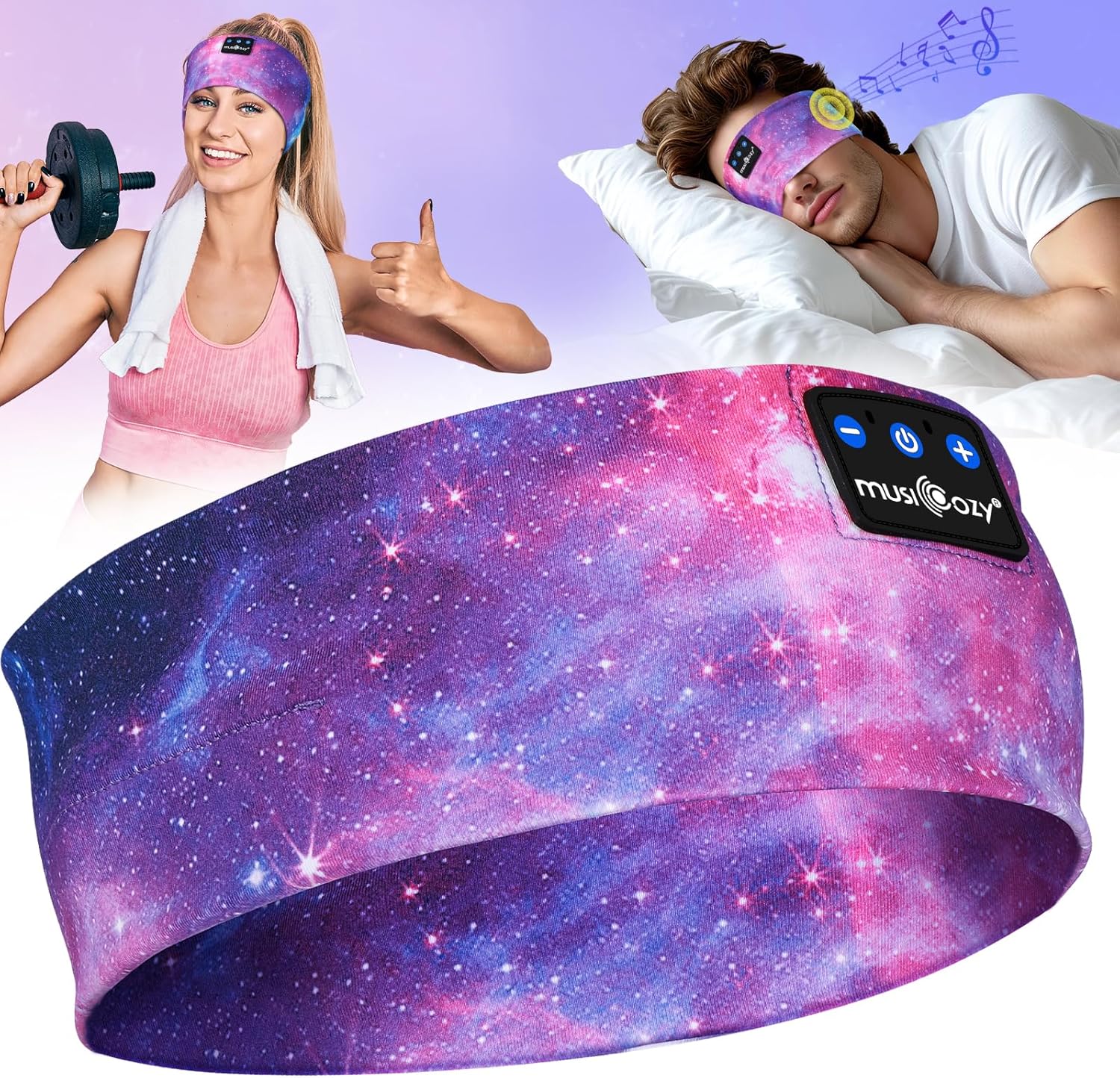 Sleep Headphones,Musicozy Bluetooth 5.4 Headband Headphones for Sleeping & Sport...