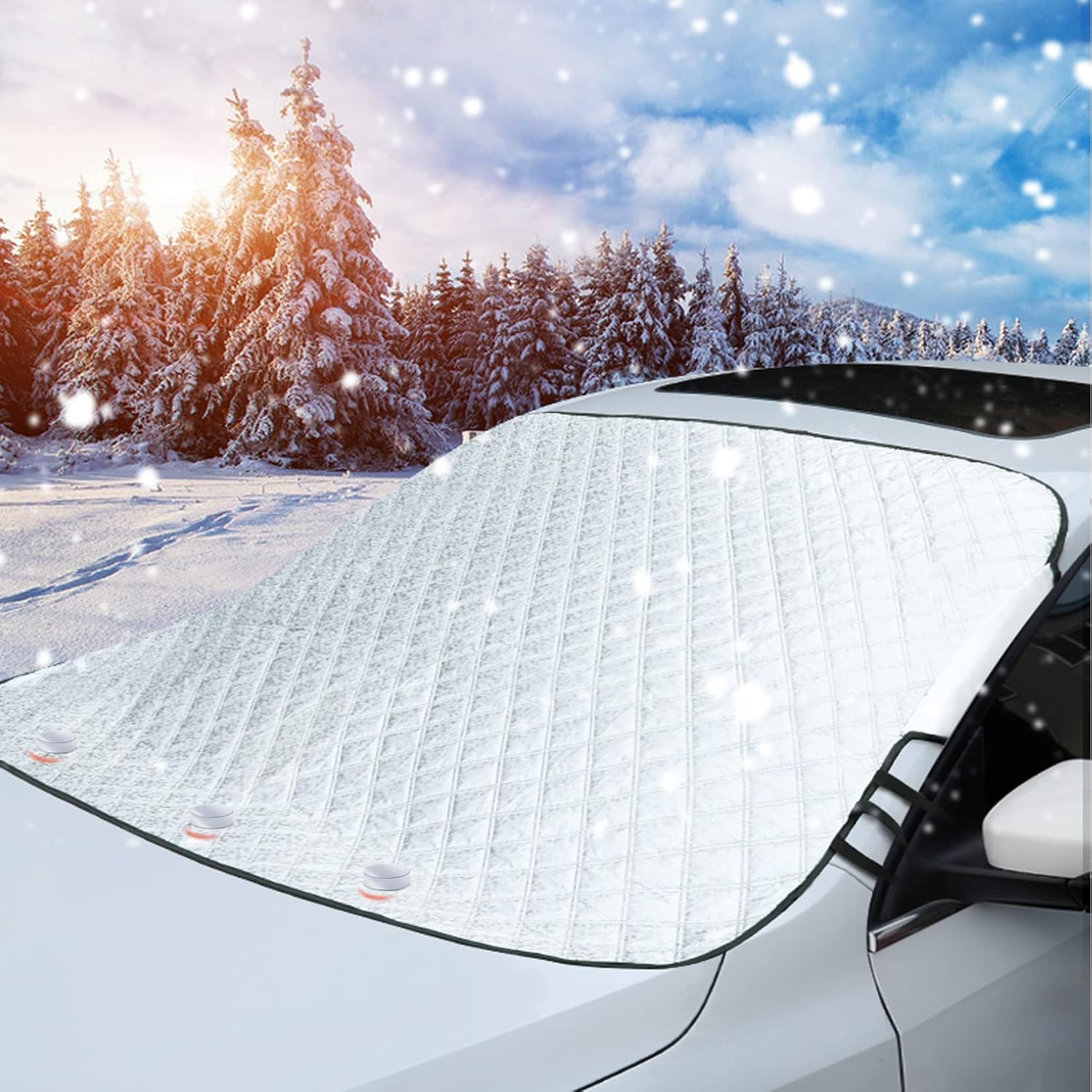 Tevlaphee Windscreen Cover, Windscreen Frost Protector, Car Windshield Cover, Ma...