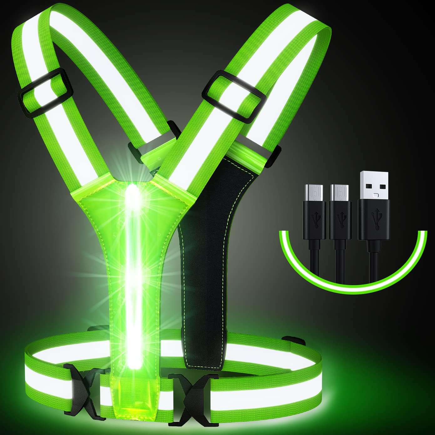 Simket Led Reflective Vest Running Gear, High Visibility Reflective Running Gear...