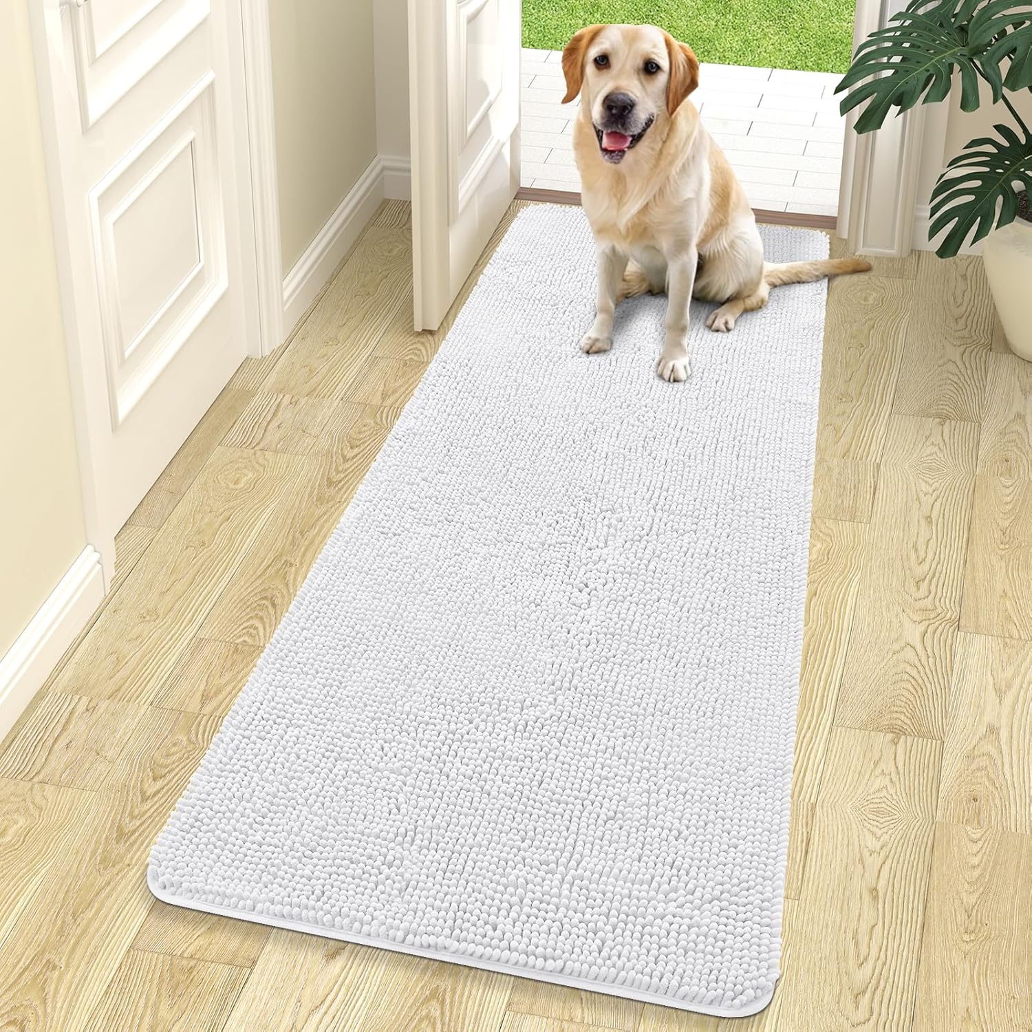 OLANLY Dog Door Mat for Muddy Paws 70x24, Absorbs Moisture and Dirt, Absorbent N...