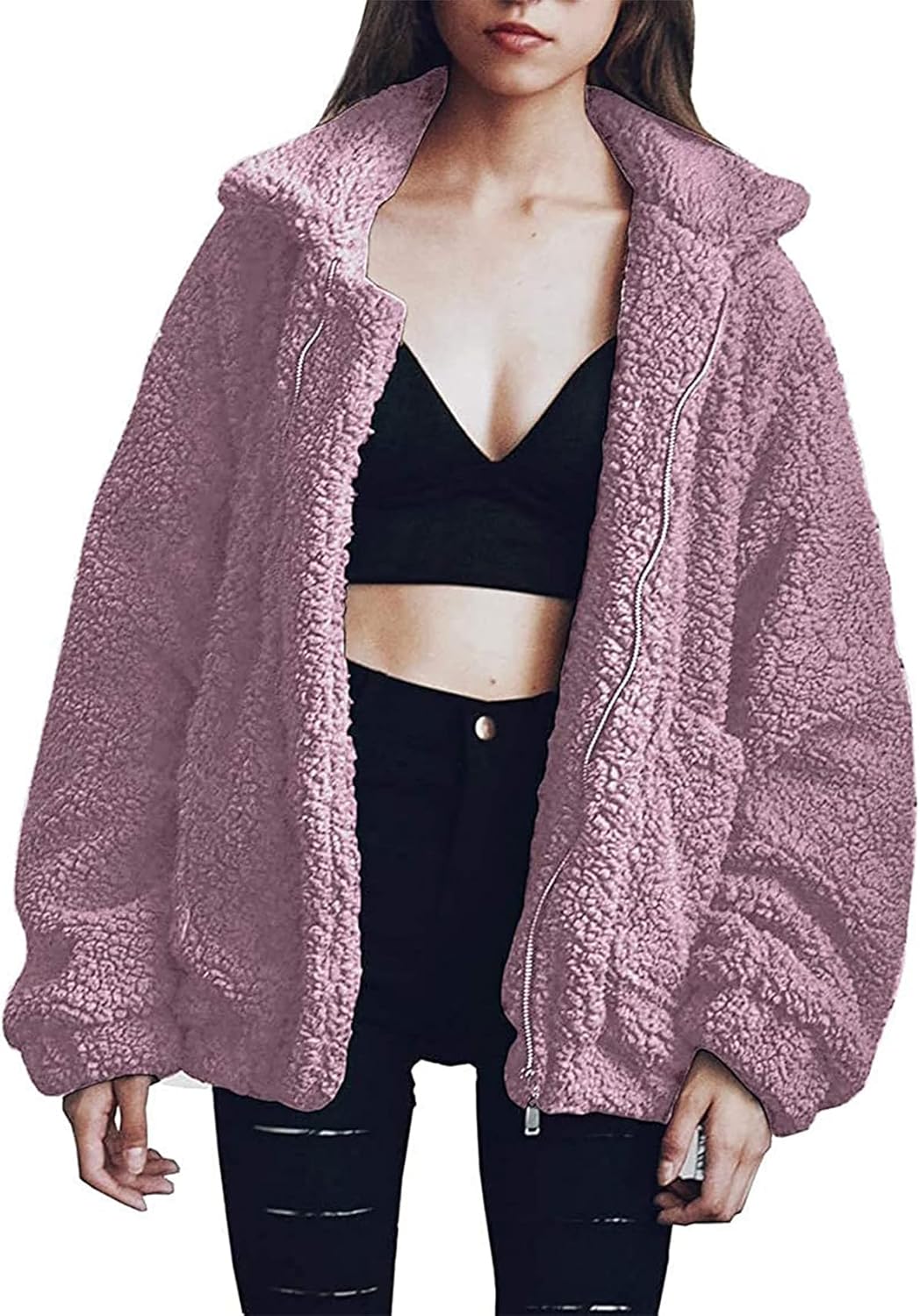 PRETTYGARDEN Women's Fashion Winter Coat Sherpa Fleece Faux Fur Shearling Oversi...