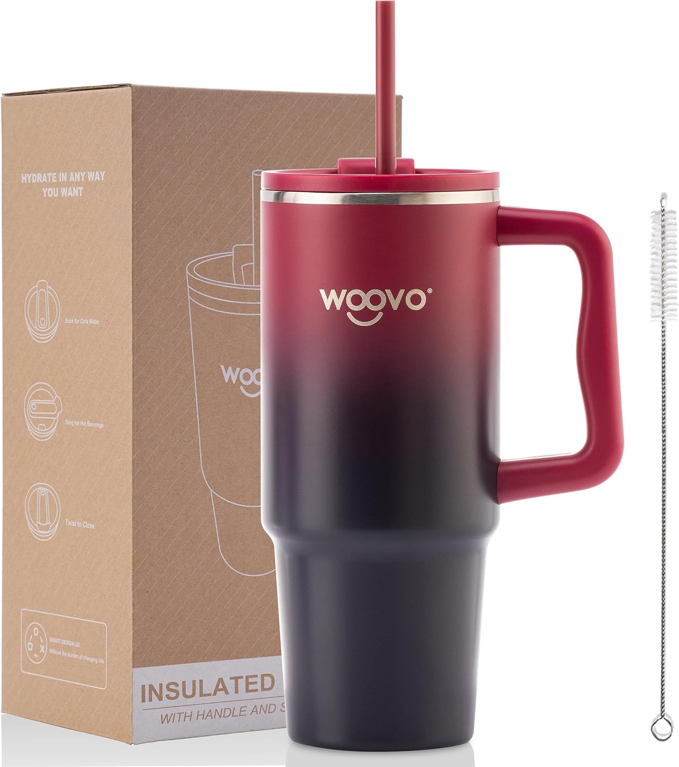 30oz Tumbler with Handle and Straw, BPA Free Insulated Water Bottle with Handle...