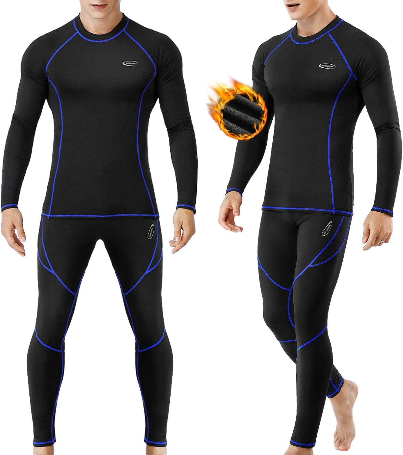 Thermal Underwear for Men Long Johns Set with Fleece Lined Base Layer Top Bottom...