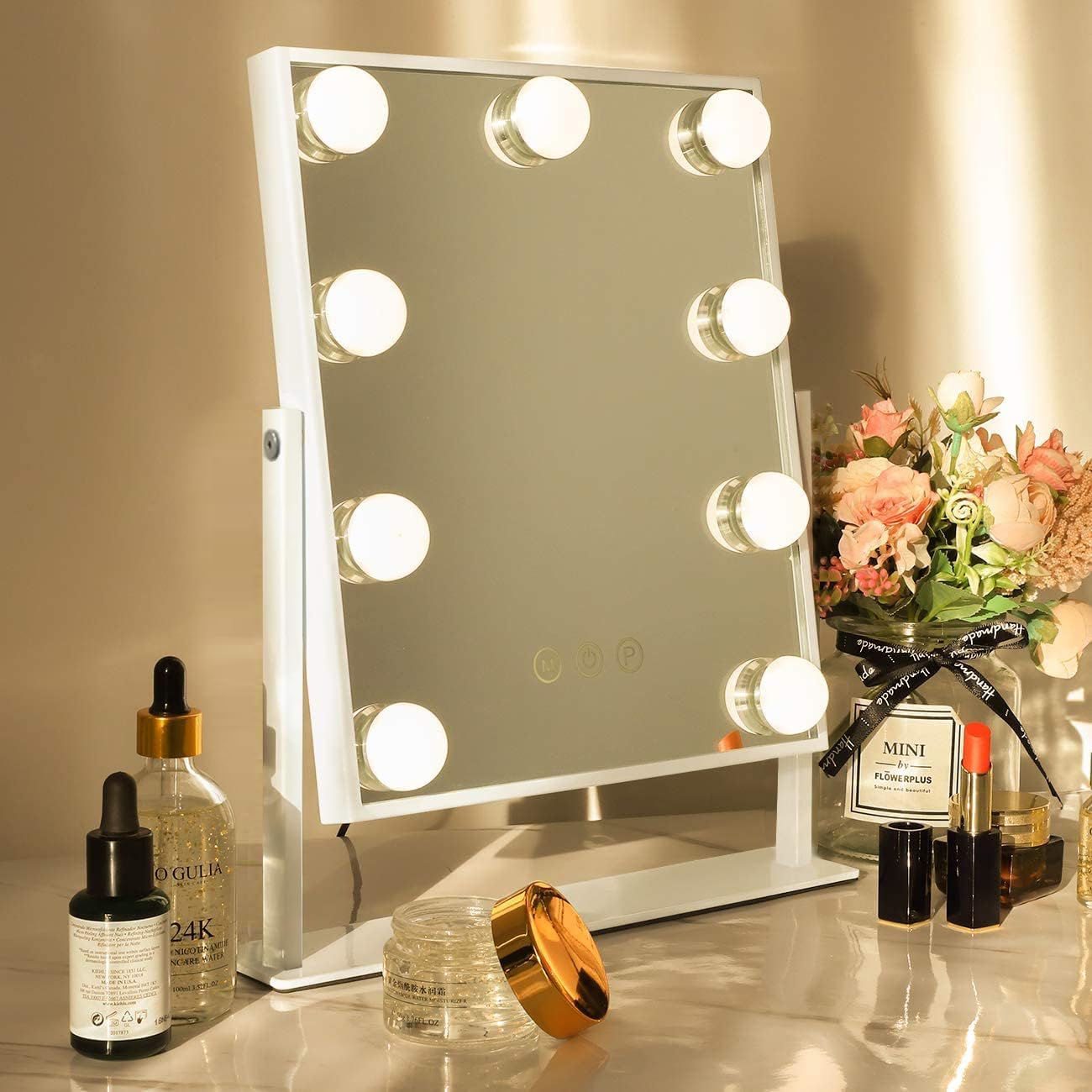 Hansong Vanity Mirror with Lights Lighted Makeup Mirror with 9 LED Bulbs Plug in...
