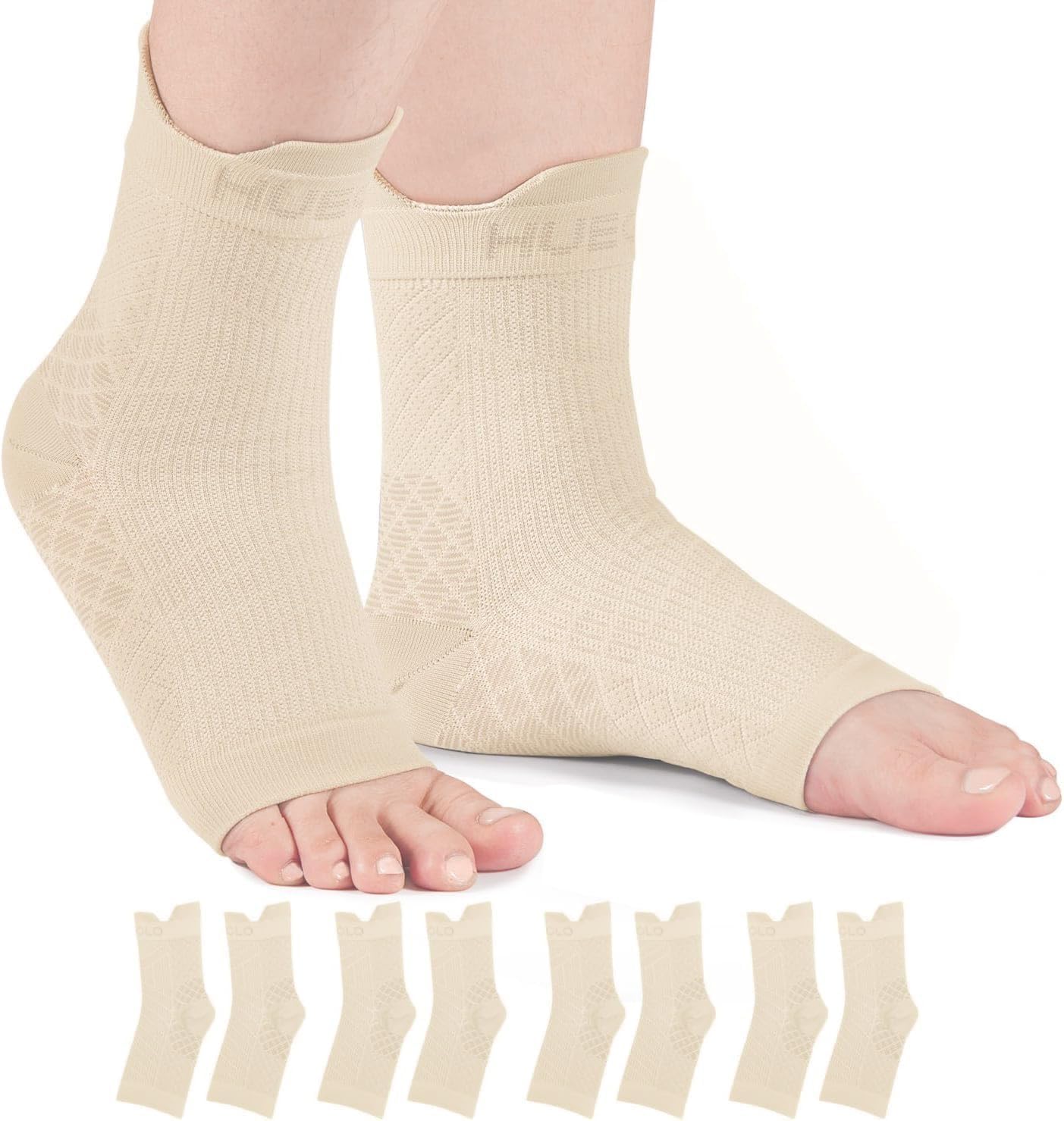 HUEGLO 4 Pairs Plantar Fasciitis Socks Neuropathy Neuro Socks Compression Socks...