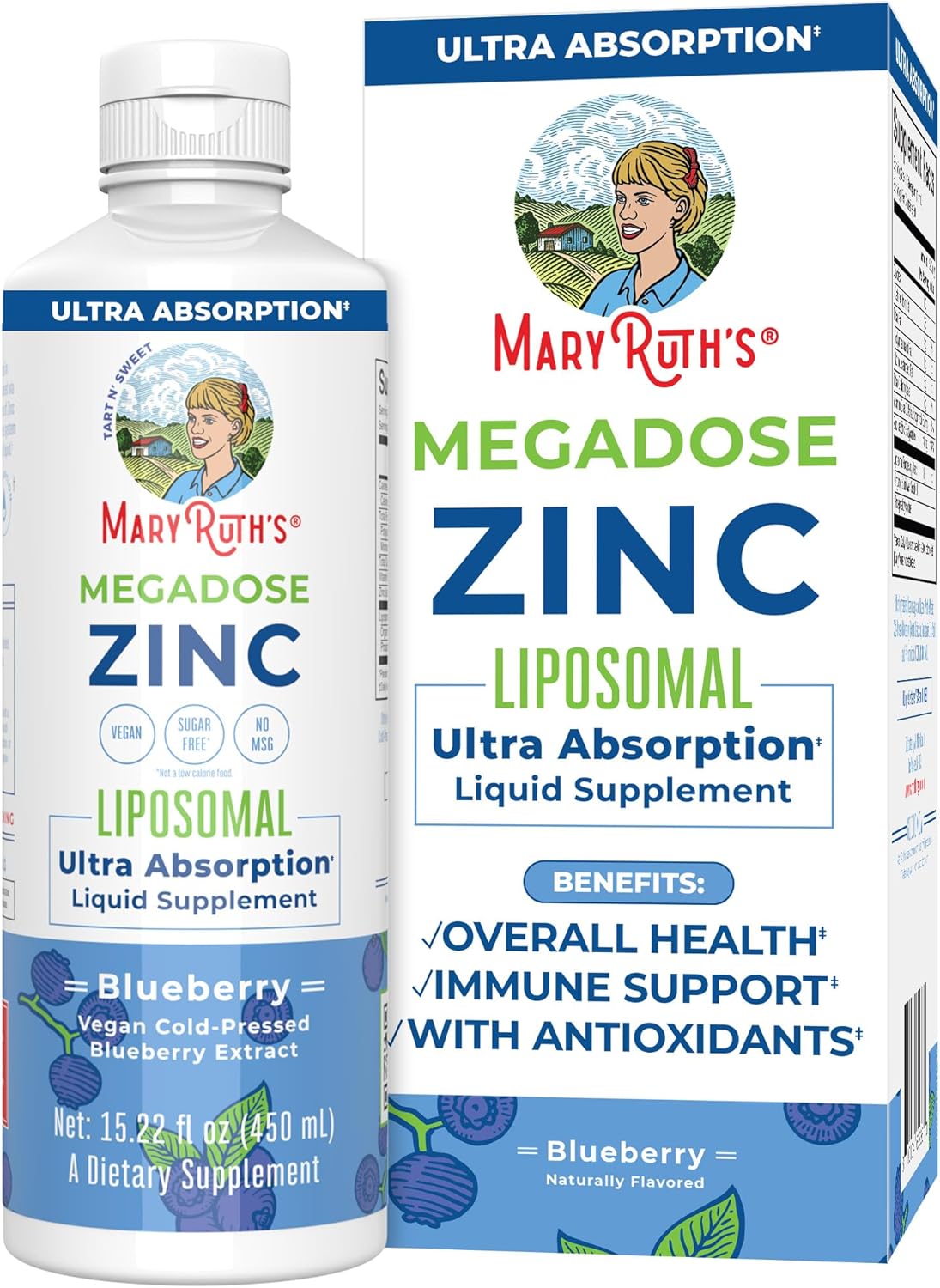 MaryRuth Organics Nutritional Supplement | Liposomal Liquid Zinc Supplement with...