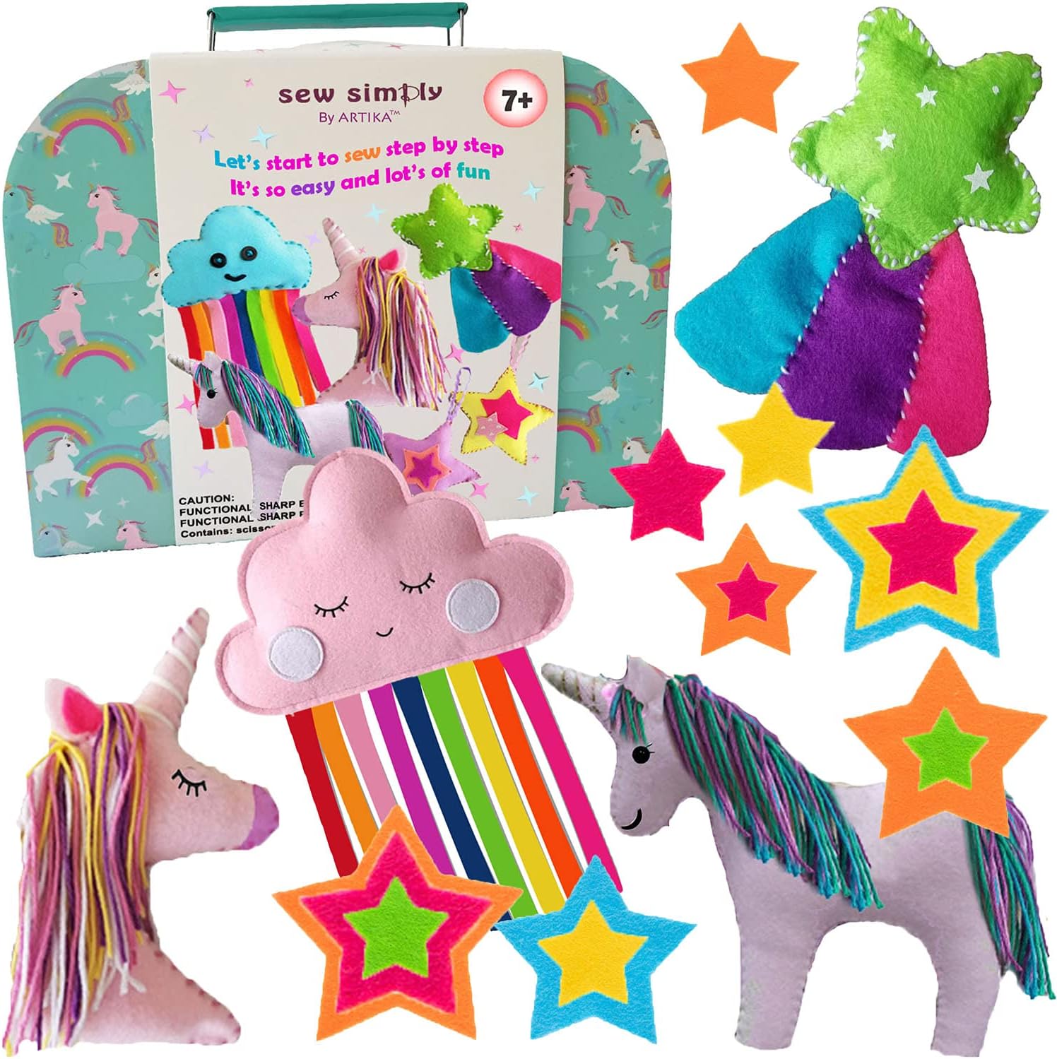 ARTIKA Sewing Kit for Kids - Craft Kit for Girls & Boys w/Booklet, Stencil Shape...