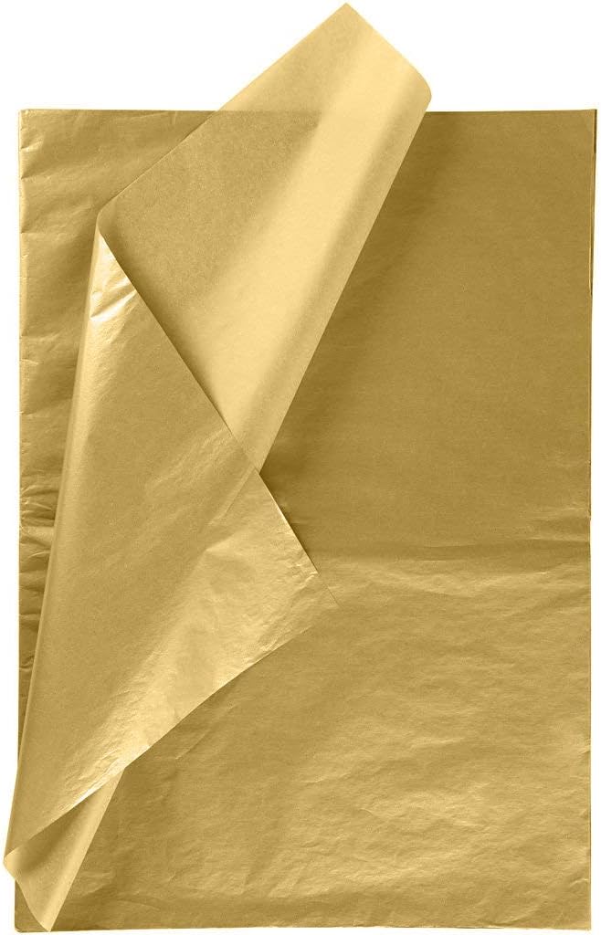 RUSPEPA Gift Wrapping Tissue Paper - Metallic Gold Tissue Paper for DIY Crafts,P...