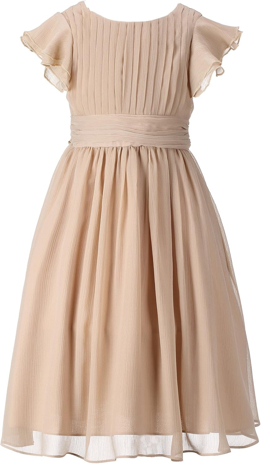 Chiffon Prom Party Dresses Bridesmaid Dress Flower Girl's Dress 10 Champagne