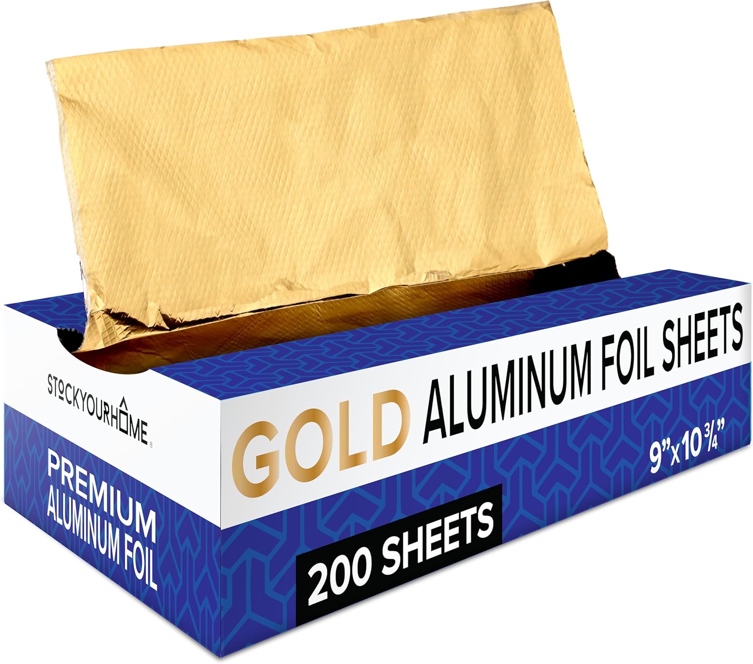 200 Count Pre-Cut Gold Aluminum Foil Sheets, 9” Gold Pop Up Foil Sheets for Rest...