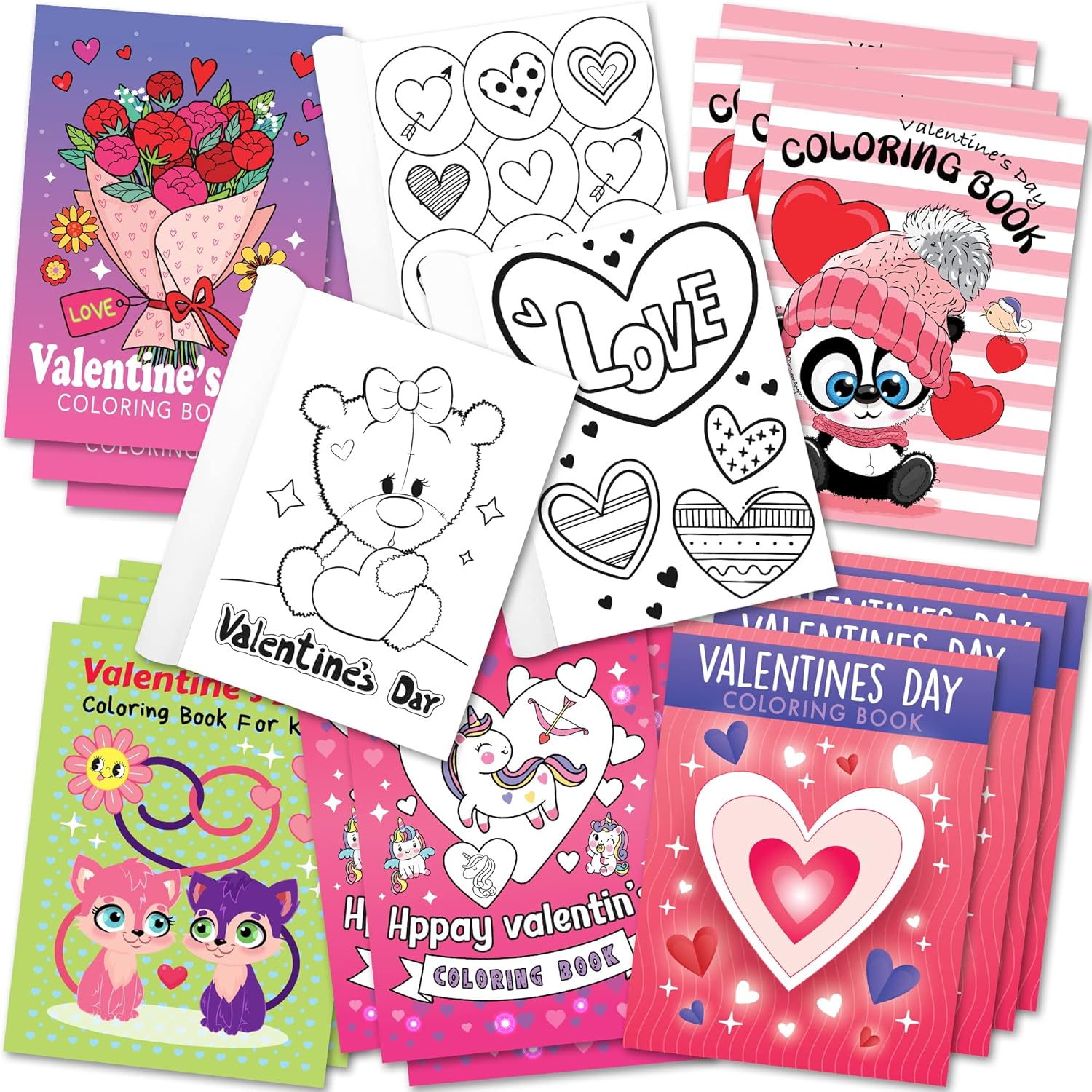ArtCreativity Valentines Day Coloring Book for Kids, Pack of 20, 5 Designs, 5" X...
