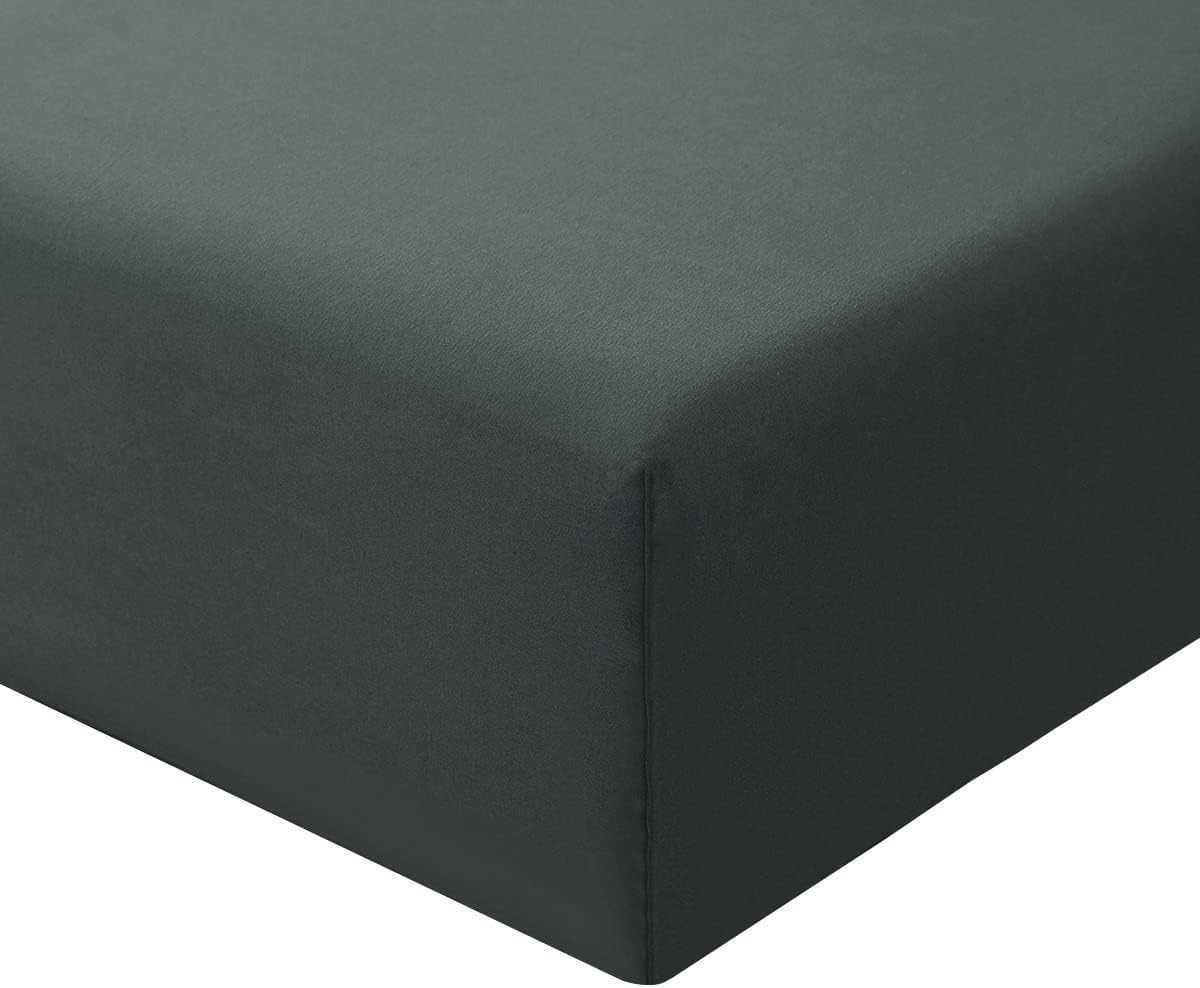 RUIKASI Superking Fitted Sheet Deep - Dark Grey Bottom Sheet for Super Kingsize...
