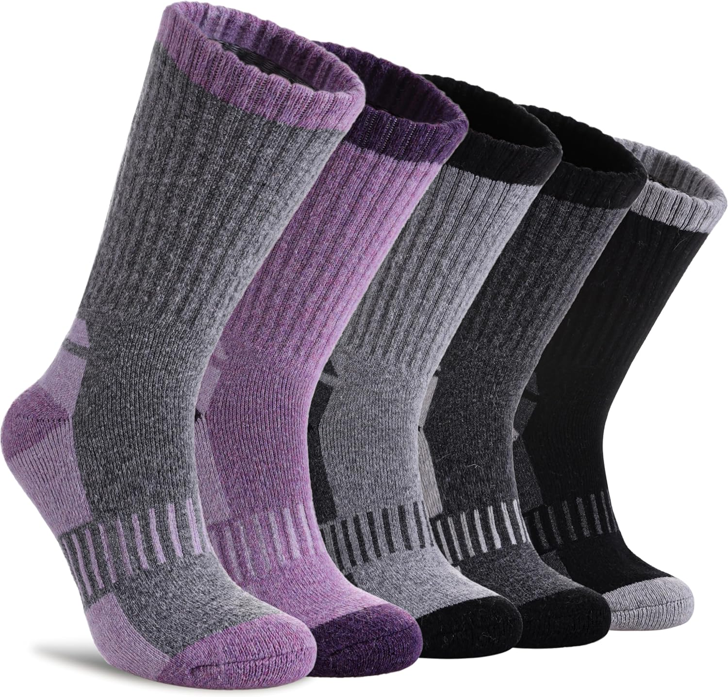 DYW Womens Merino Wool Hiking Socks Thermal Warm Winter Boot Crew Socks Cushion...