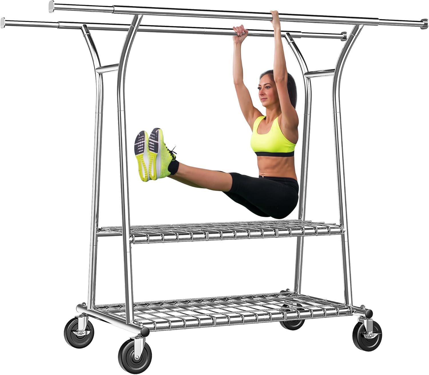Raybee 78"W Clothes Rack Heavy Duty Loads 650LBS, Clothing Racks for Hanging Clo...