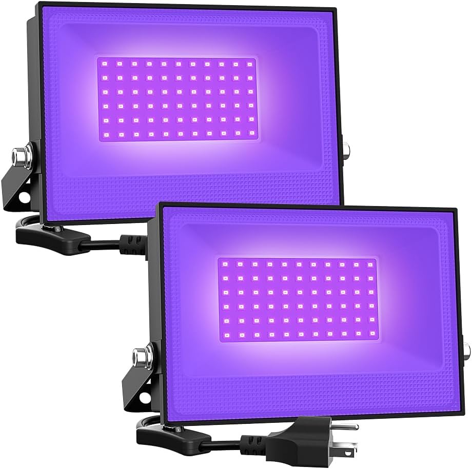 Onforu 2 Pack 30W LED Black Lights, Blacklight Flood Light with Plug, IP66 Water...