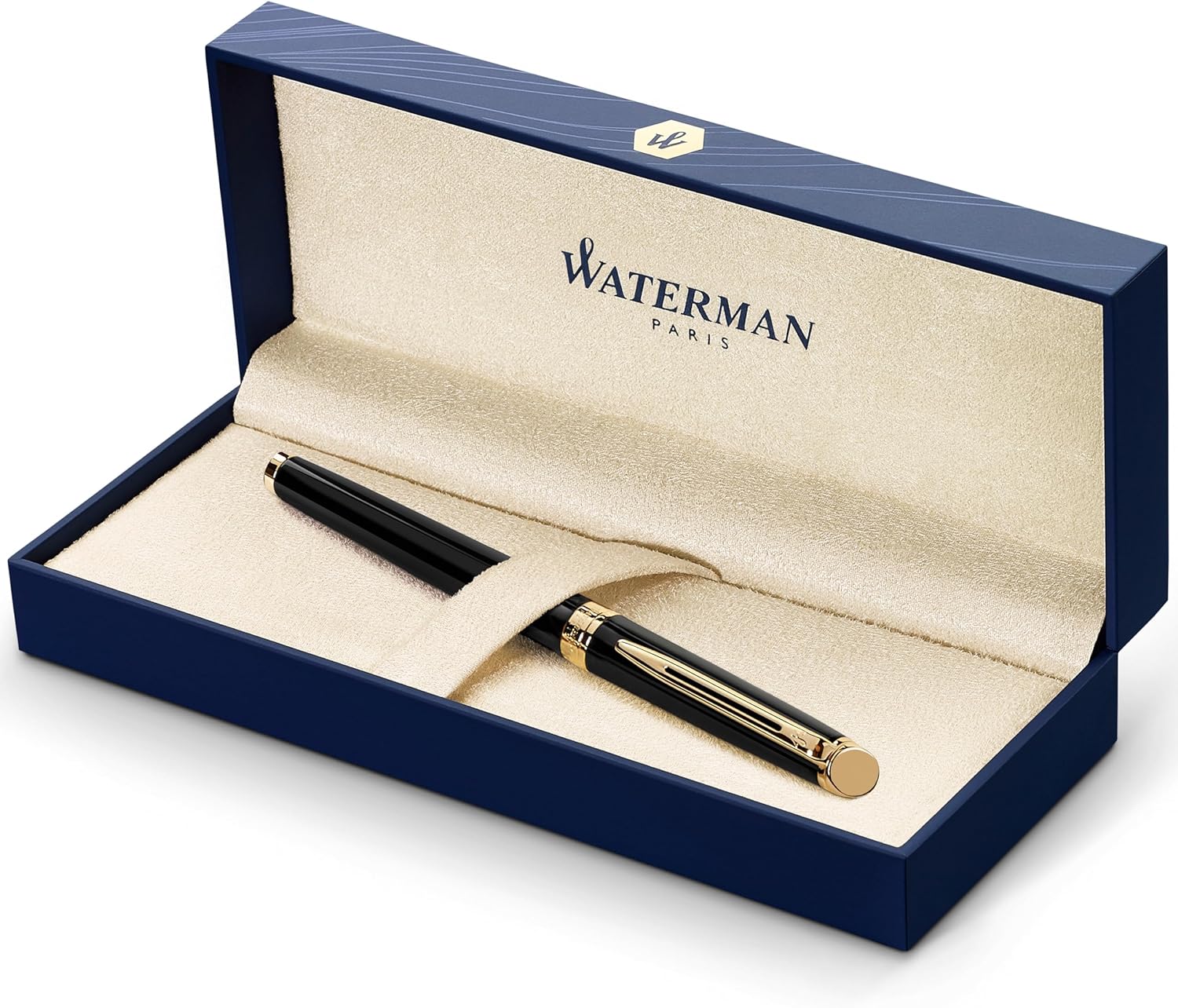 Waterman Hémisphère Fountain Pen | Matte Black with 23k Gold Trim | Medium Nib |...